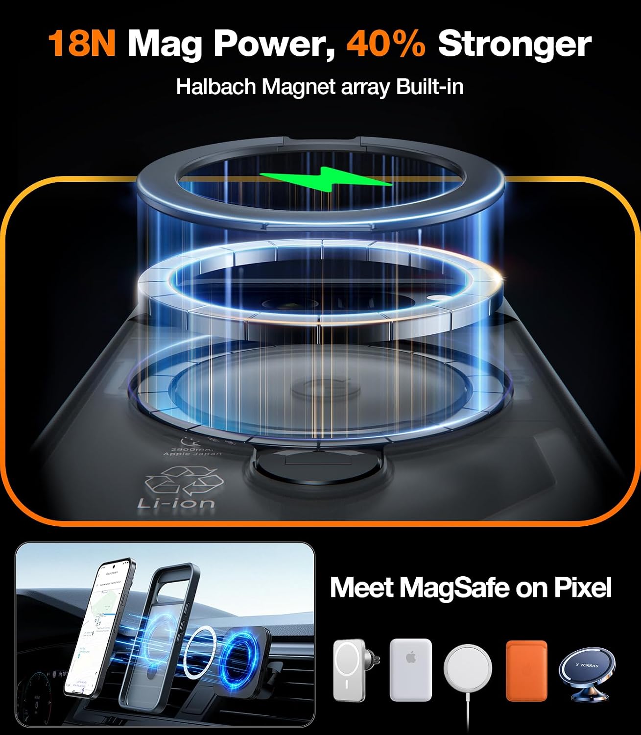 Thumbnail 4 de TORRAS 360 Spin Magnetic Stand for Google Pixel 9 Pro XL case