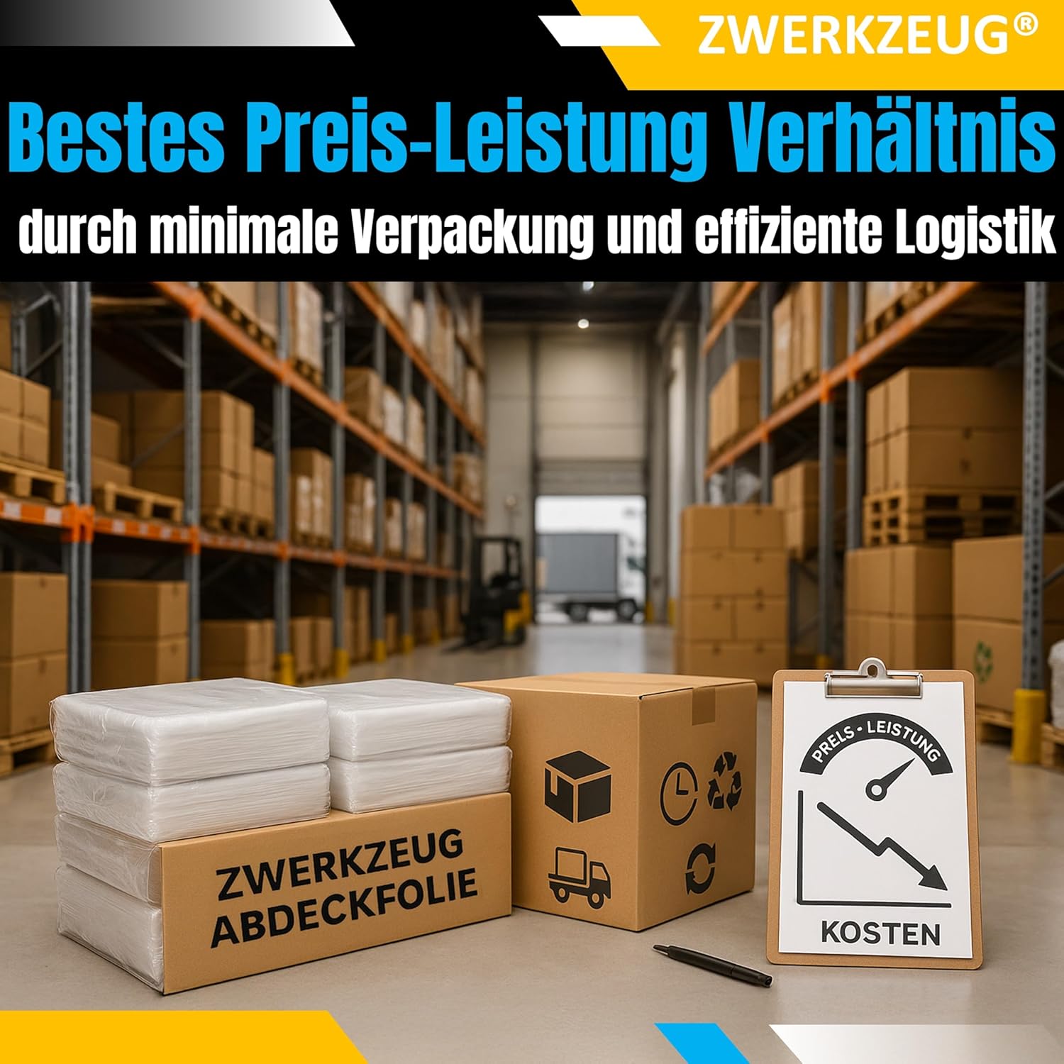 Thumbnail 4 de 10x ZWERKZEUG 10er-Set Maler-Abdeckfolie transparent (4 x 5 m) – Staub- und Nässeschutz für Renovierung & Umzug