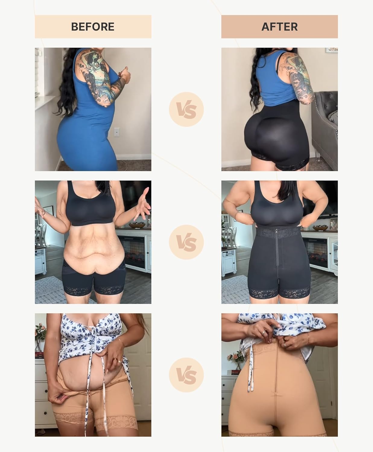Detalle 2 de SHAPELLX Shapewear Tummy Control Fajas Colombianas Moldeadoras Butt Lifting Shorts for Women