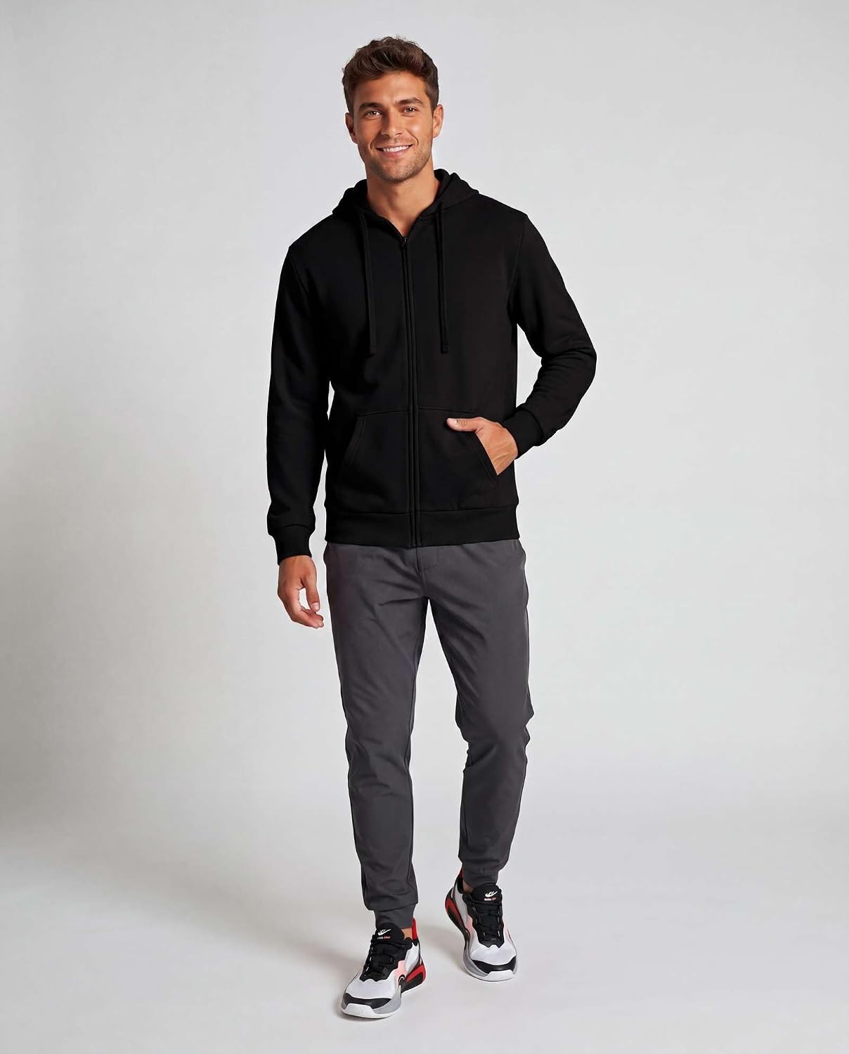 Detalle de Men's Full-Zip Hoodies in Brushed Fleece