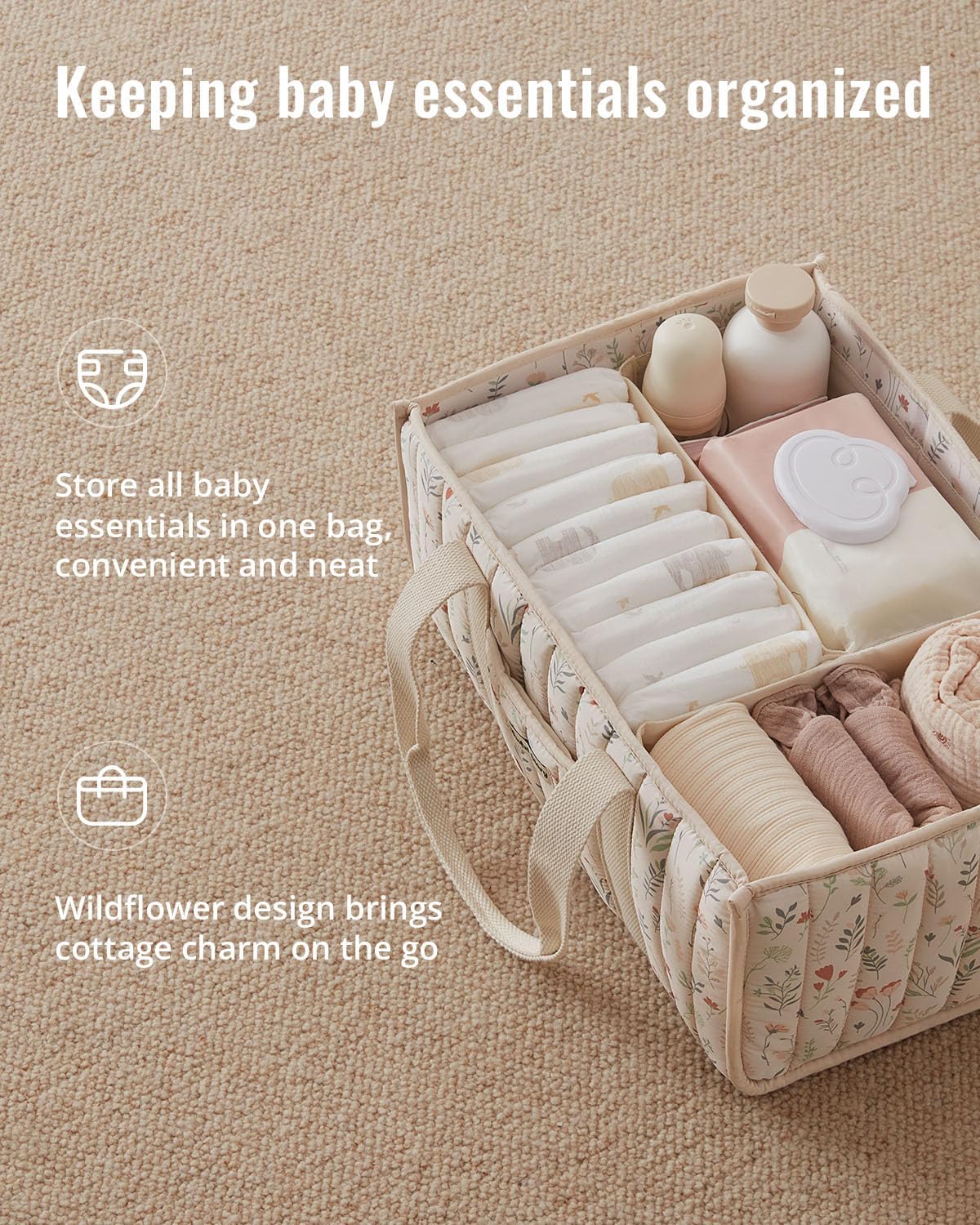 Detalle 2 de Blissful Diary Diaper Caddy, Quilted