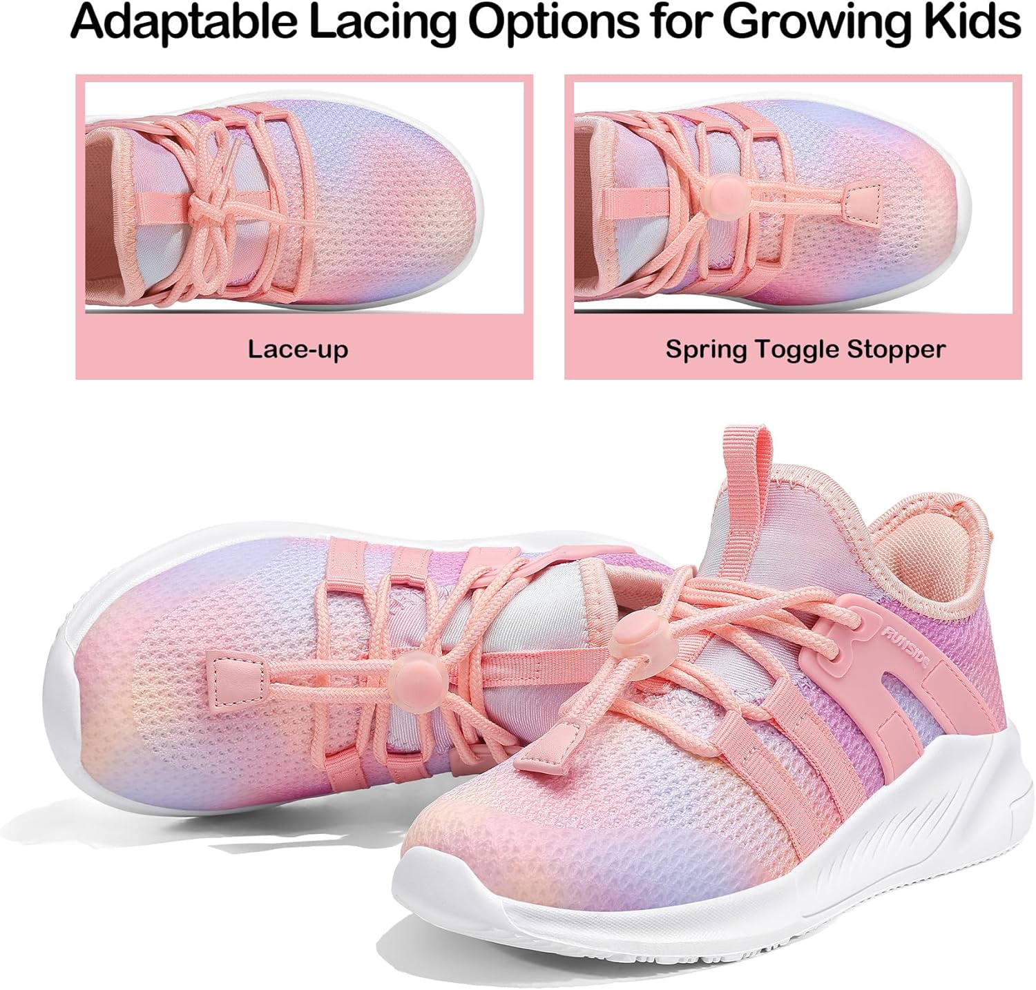 Detalle de RUNSIDE Girls Lightweight Tennis Shoes with Non-Slip EVA Outsole