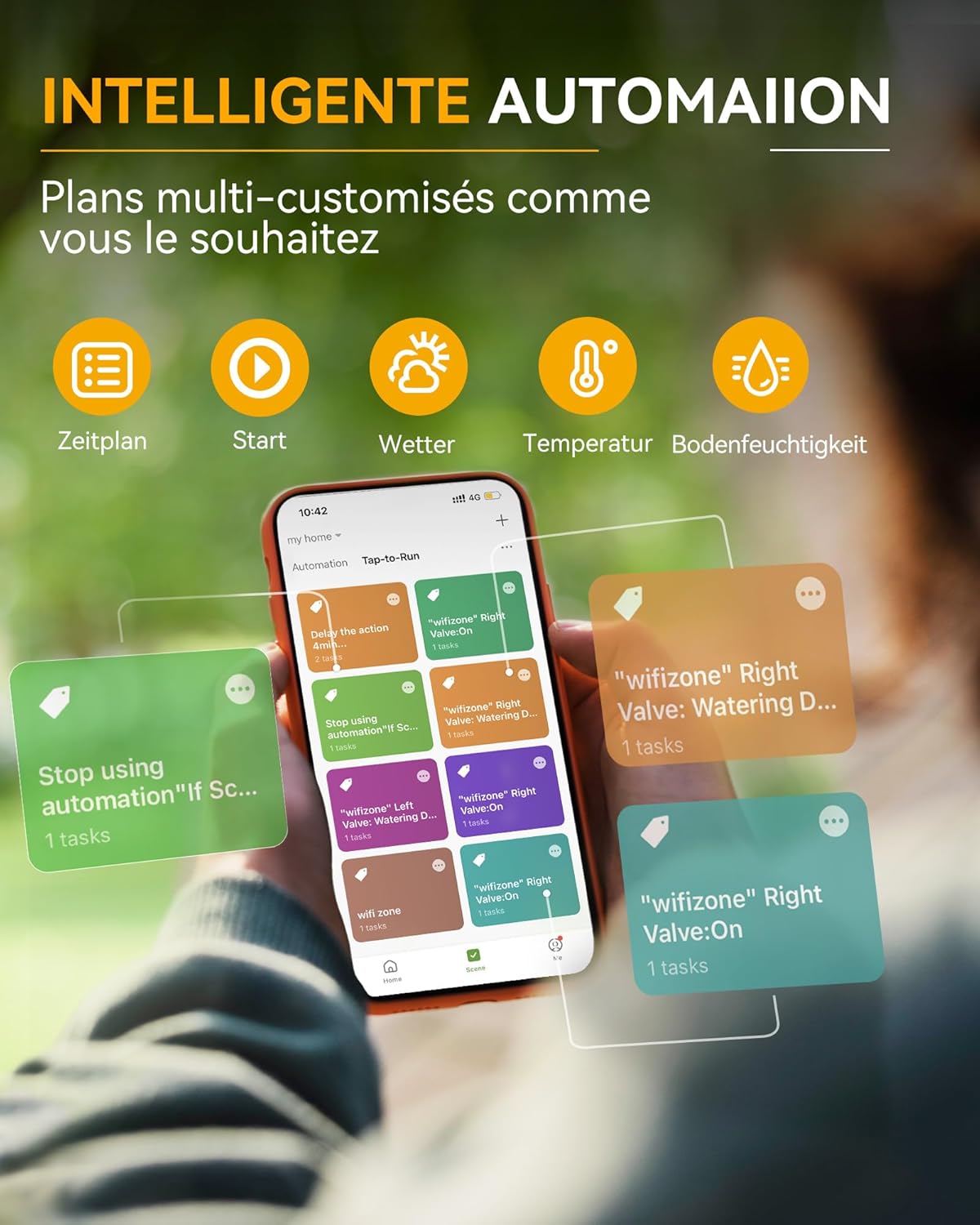 Thumbnail 4 de RAINPOINT Bewässerungscomputer WLAN 2 Ausgänge – Intelligente Gartenbewässerung mit App- und Sprachsteuerung