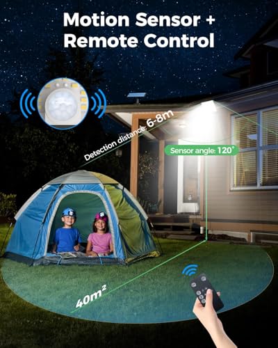 Detalle de LOTMOS 2 Paquete 342LED Luz Solar Exterior Jardin con Mando a Distancia