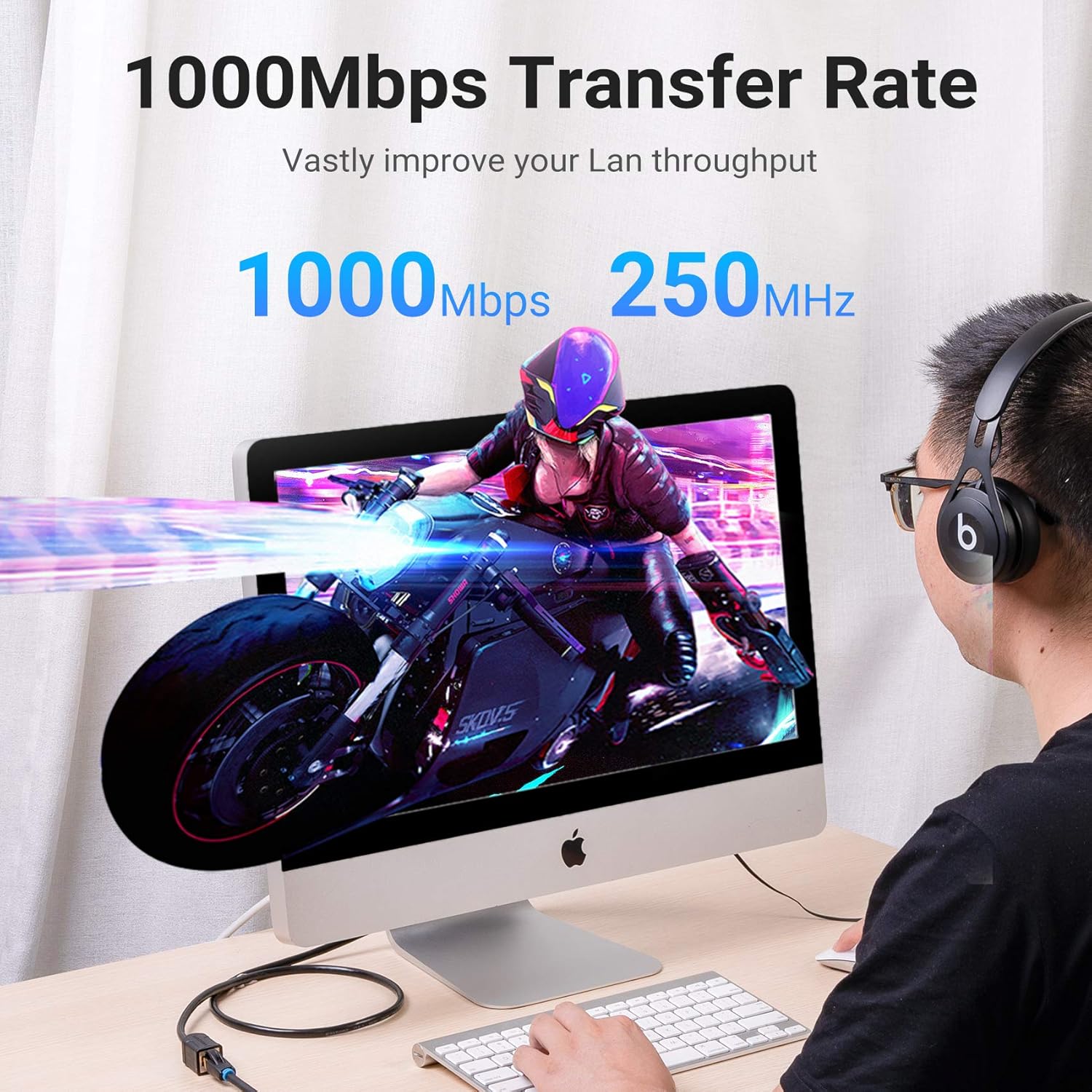 Thumbnail 6 de VENTION Cat6 Ethernet Extension Cable 3m Round – STP, 1000Mbps, Gigabit Patch Cord
