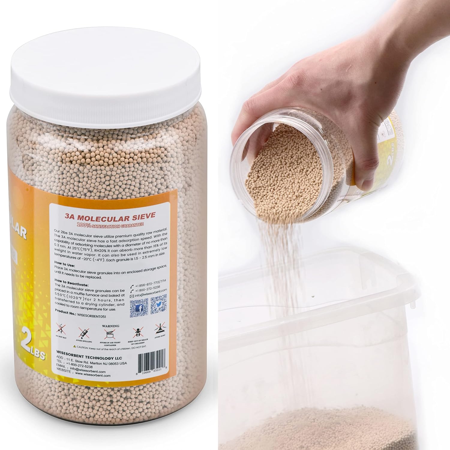 Detalle de WiseSorb 3A モレキュラーシーブ乾燥剤ビーズ 900g 再利用可能