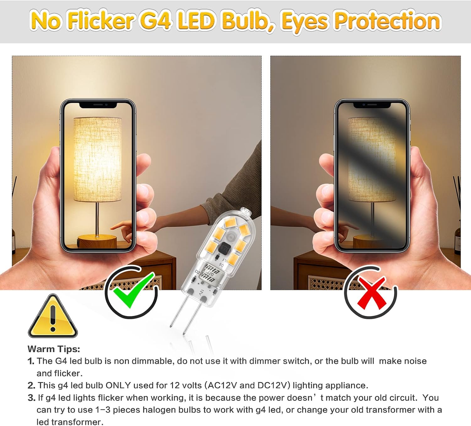 Thumbnail 6 de Cxyemt 2W G4 LED Bulbs 3000K (Pack of 6) – Energy-Saving 12V Capsule Lights
