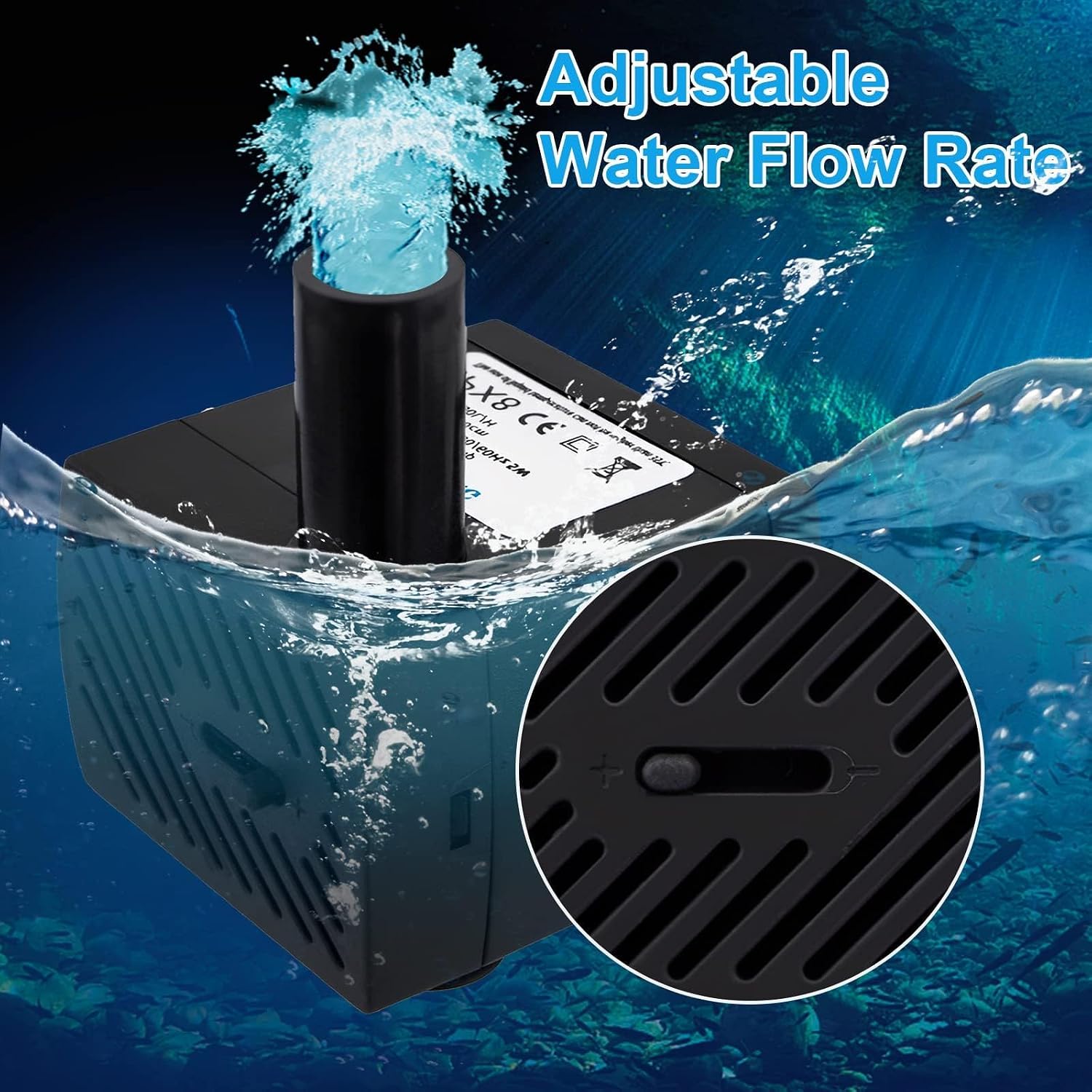 Detalle 2 de Awroutdoor Tauchpumpe 5W – Ultraleise 350 L/h Wasserpumpe für Teich, Aquarium und Gartenbrunnen