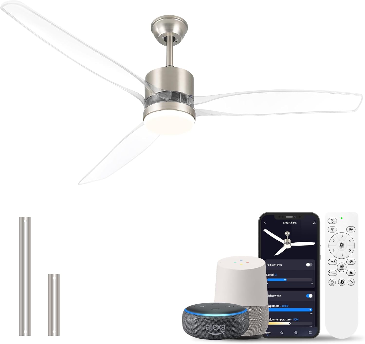 Detalle de OKELI 52" Smart Ceiling Fan with Light