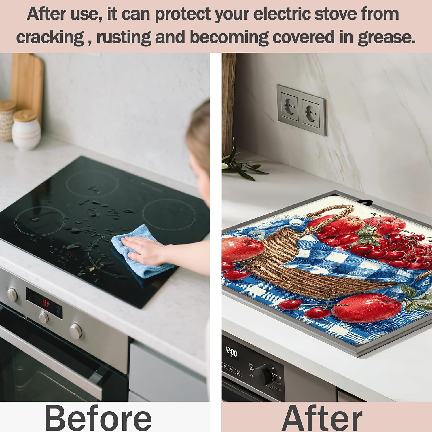 Detalle 2 de MTEXYMG MTEXYMG-stove top cover-01 Silicone Stove Cover, 28 x 20-Inch Non-Slip Mat