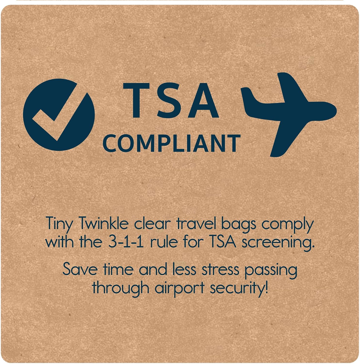 Detalle de Tiny Twinkle Mess-Proof Travel Bag – TSA-Compliant 3-Pack Clear Cosmetic & Organiser Set (Boho Rainbow)