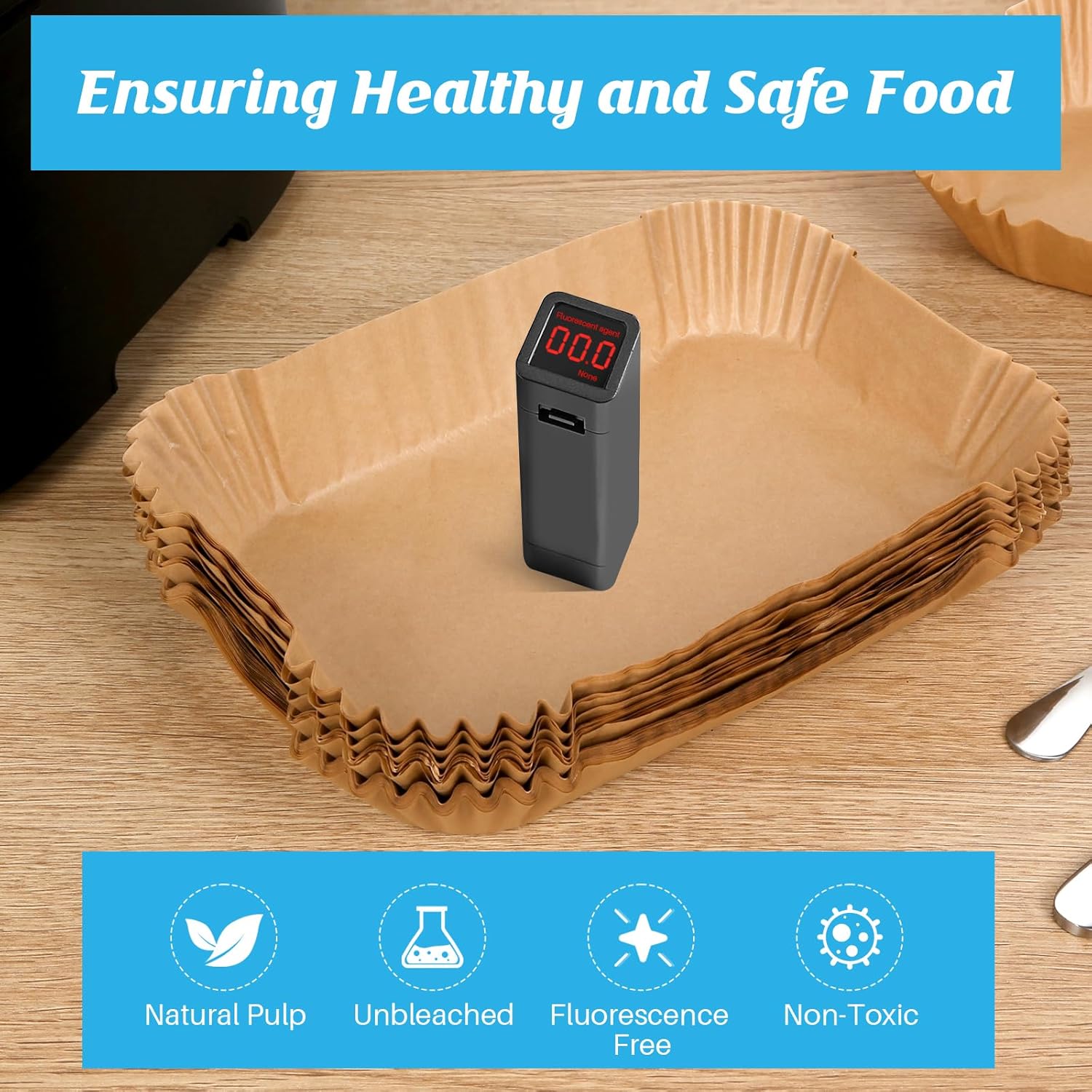 Detalle de 300PCS Air Fryer Liners for Ninja Dual – Disposable Parchment Paper Liners for AF300UK / AF400UK / SL400UK and More