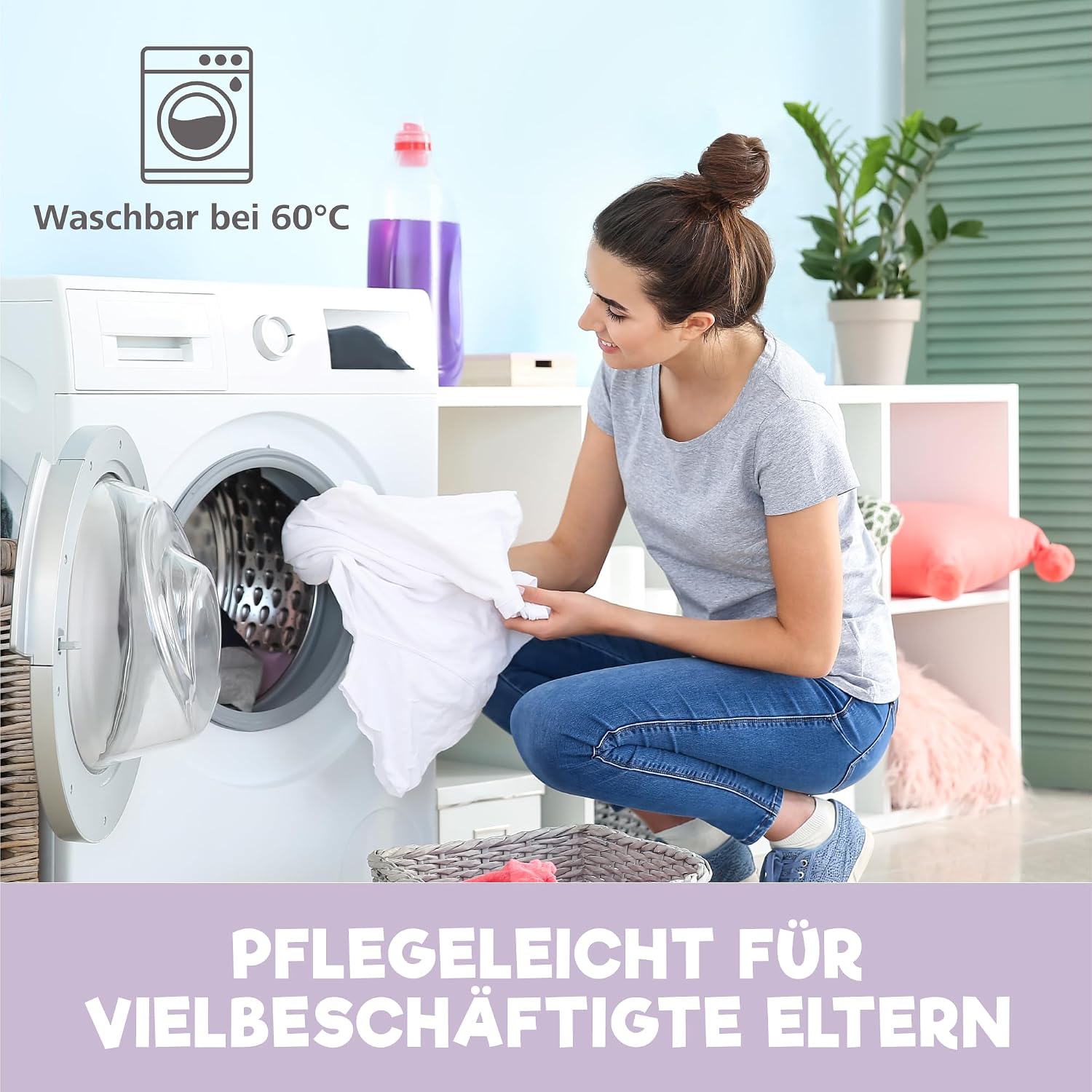 Thumbnail 6 de Weltraum2X Spannbettlaken 55x90 cm + Matratzenschoner 55x90 cm – 3er-Set, 100% Baumwolle, wasserdichter Bezug
