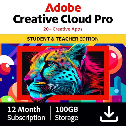 Detalle de Adobe Creative Cloud Pro STE Student & Teacher Edition: 20+ Apps, 100GB Storage, 12-Month Subscription