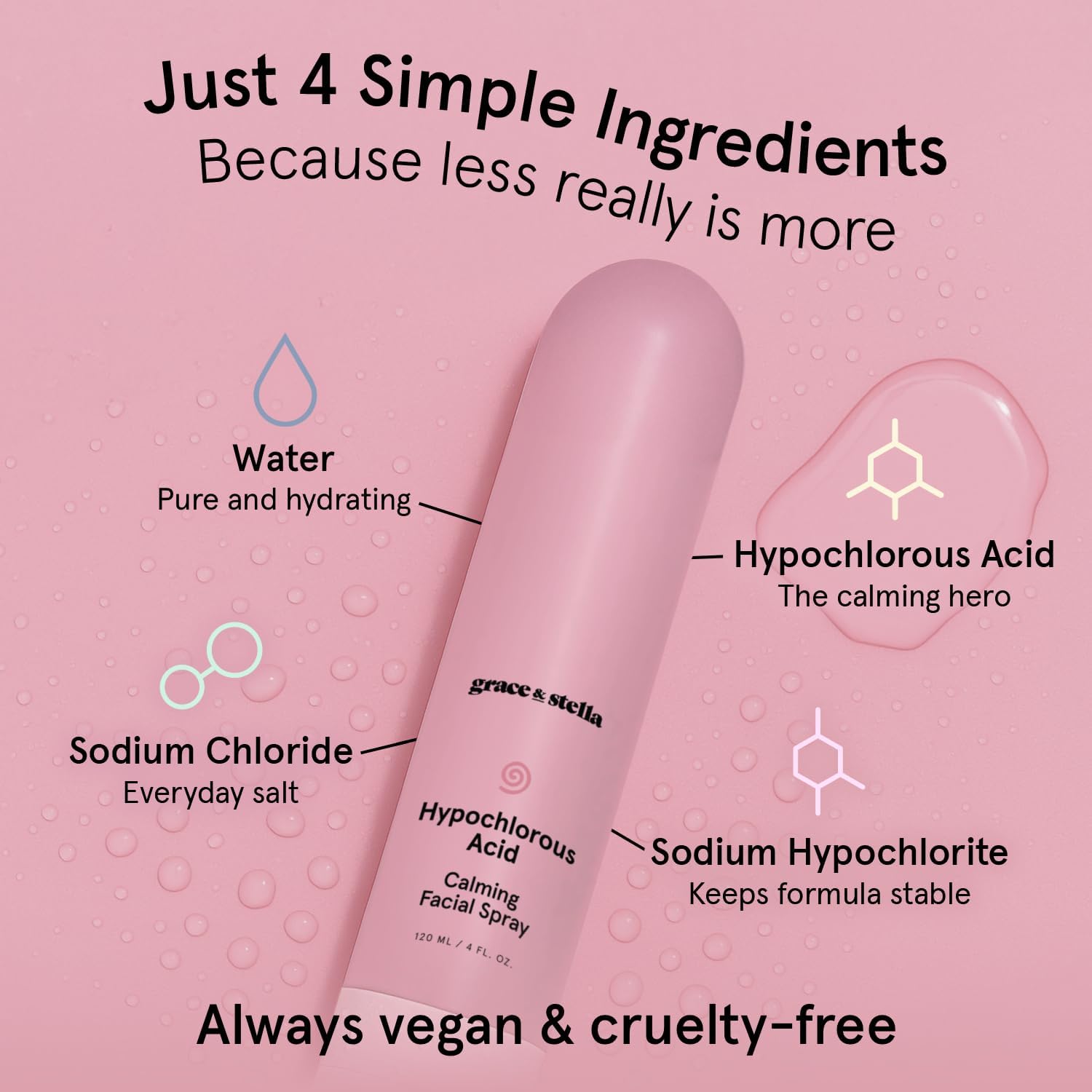 Thumbnail 4 de grace & stella Hypochlorous Acid Spray for Face (Acne Spray) — Gentle Facial Mist for Redness & Breakouts, 120ml/4 fl oz