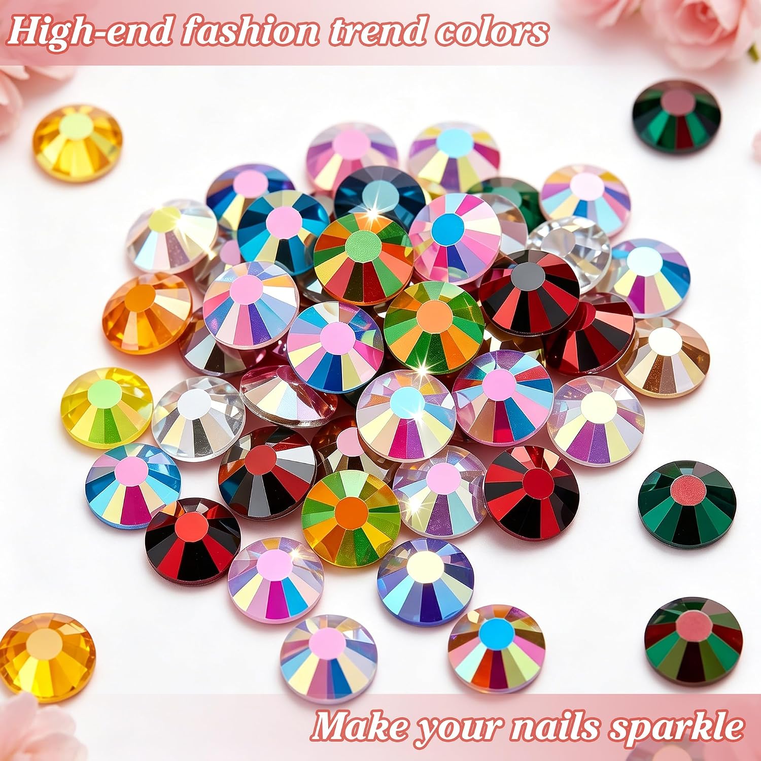 Detalle de Artdone US-RS02 Resin Rhinestones, 3 mm, 28 Jelly AB Colors, 36,000 Pieces