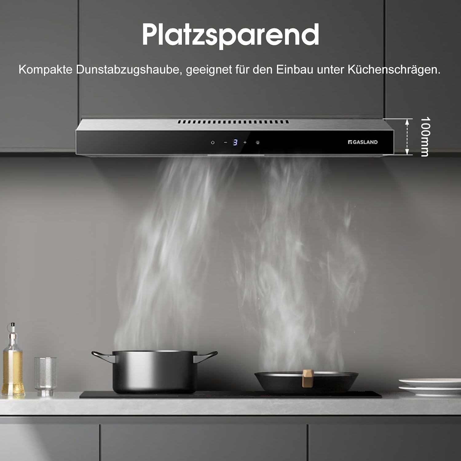 Thumbnail 1 de GASLAND Chef SR60SS Dunstabzugshaube 60 cm Umluft & Abluft, leise Abluft bis 202 m³/h, Touch Control Edelstahl