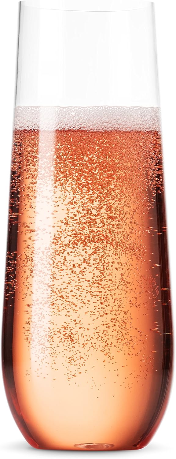 Thumbnail 1 de Munfix 48-Pack Stemless Clear Plastic Champagne Flutes (9 oz) — Disposable, Shatterproof, BPA-Free