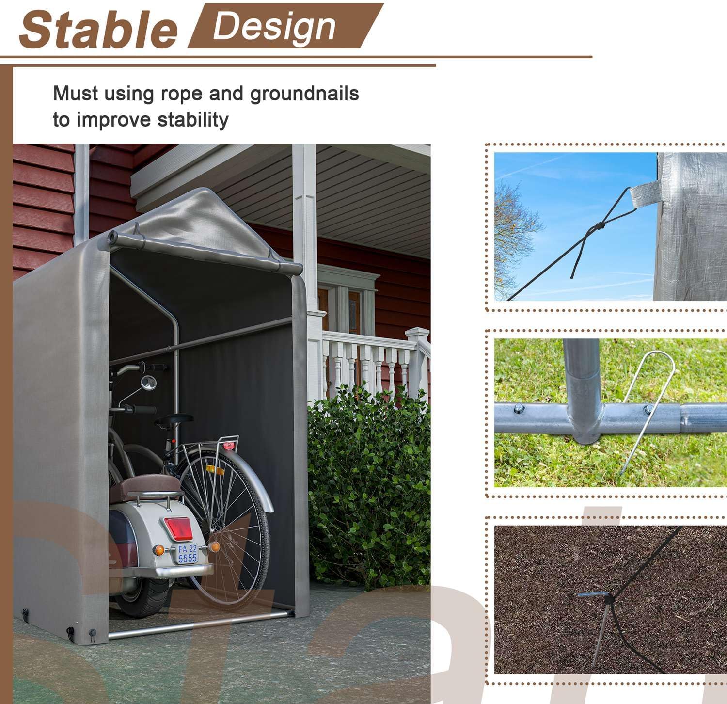 Thumbnail 5 de Birchtree 1.8m x 1m Garden Bike Shelter