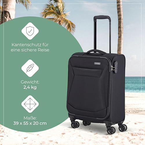 Detalle de Travelite CHIOS Handgepäck Koffer S – 55 x 39 x 20 cm, 2,4 kg, leicht