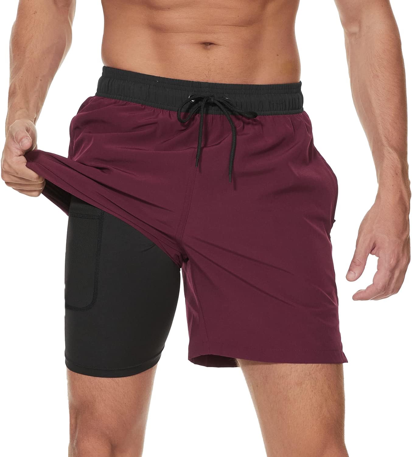 Detalle de Arcweg Badehose Herren 2in1 Kompression Liner – Elastisch, atmungsaktiv und praktisch