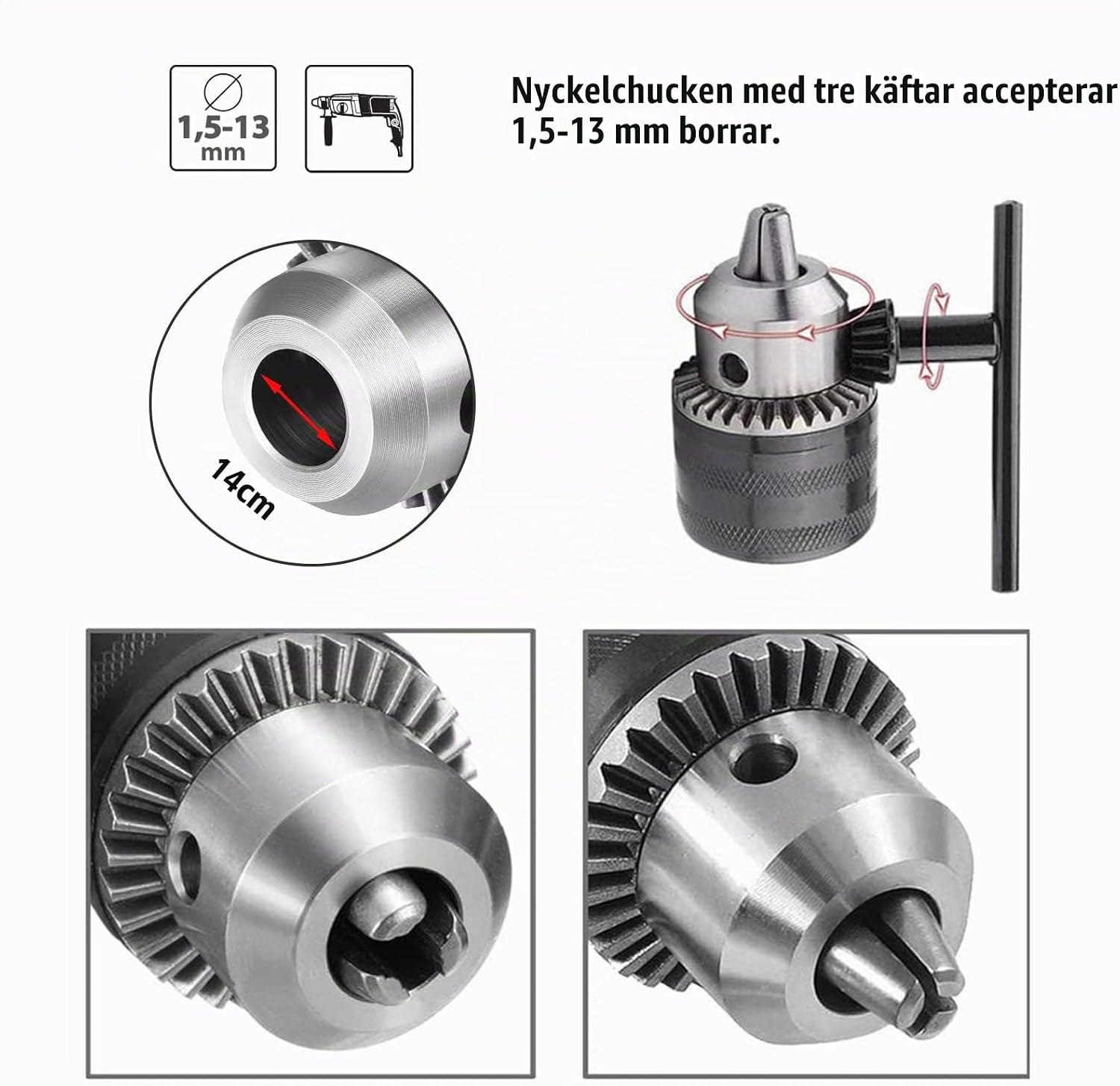 Thumbnail 2 de WOMGF 1/2"-20UNF borrchuck 1,5–13 mm med SDS-plusadapter