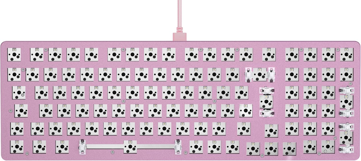 Detalle de GLORIOUS GMMK 2 Full Size (96%) Barebones – Cadre en aluminium, ISO, Rose