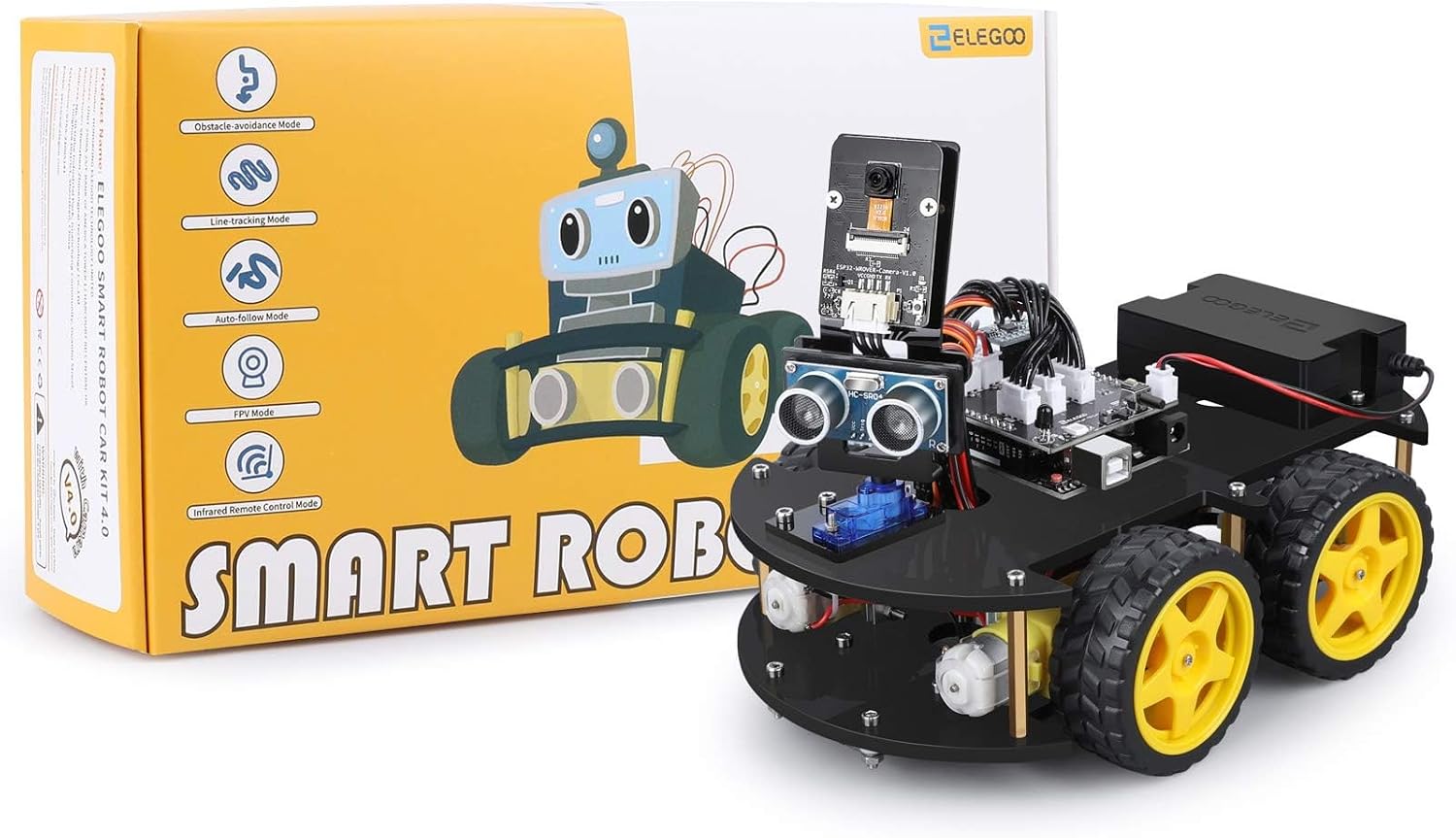 Detalle 2 de ELEGOO UNO R3 Smart Robot Car Kit V4 for Kids 🤖
