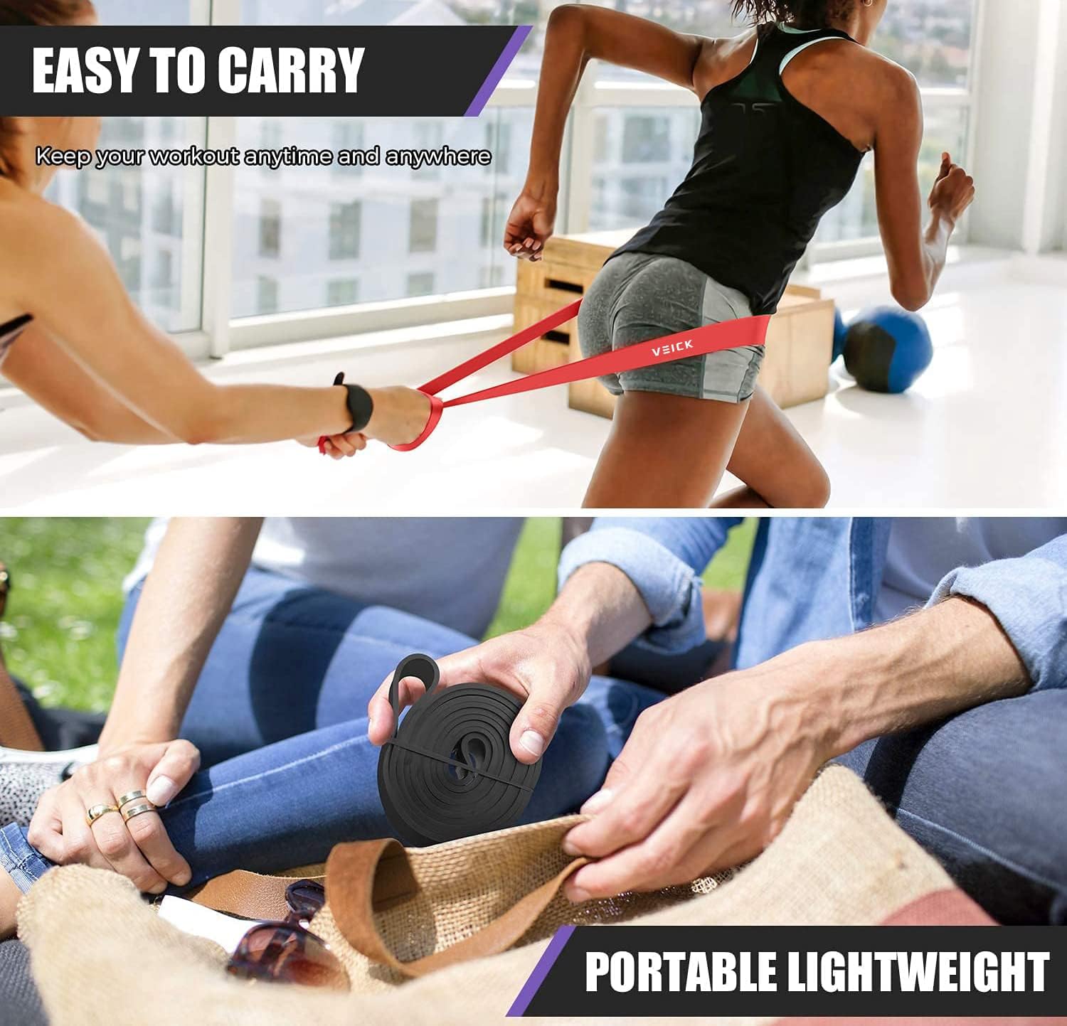 Thumbnail 6 de VEICK Fitness Bands Set: Durable Resistance Bands for Home Gym and Pull-Ups