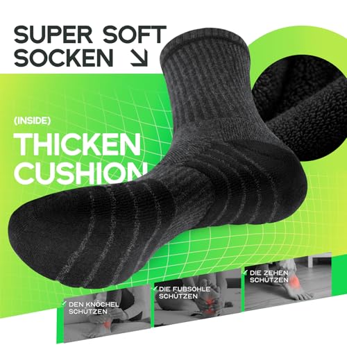 Detalle de TUUHAW Chaussettes Sport Homme 39-42 – Confort et respirabilité pour tennis, course et fitness