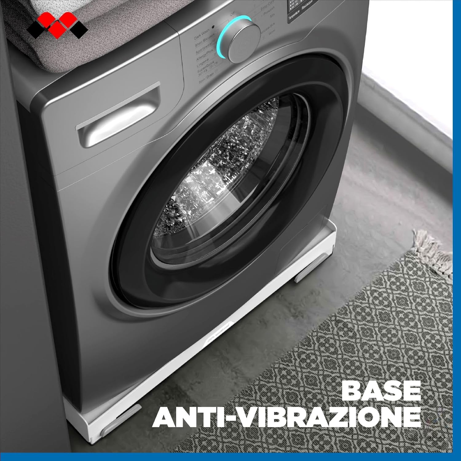 Detalle de Meliconi Base Move Evo: Base per Lavatrice e Asciugatrice con Ruote e Freni
