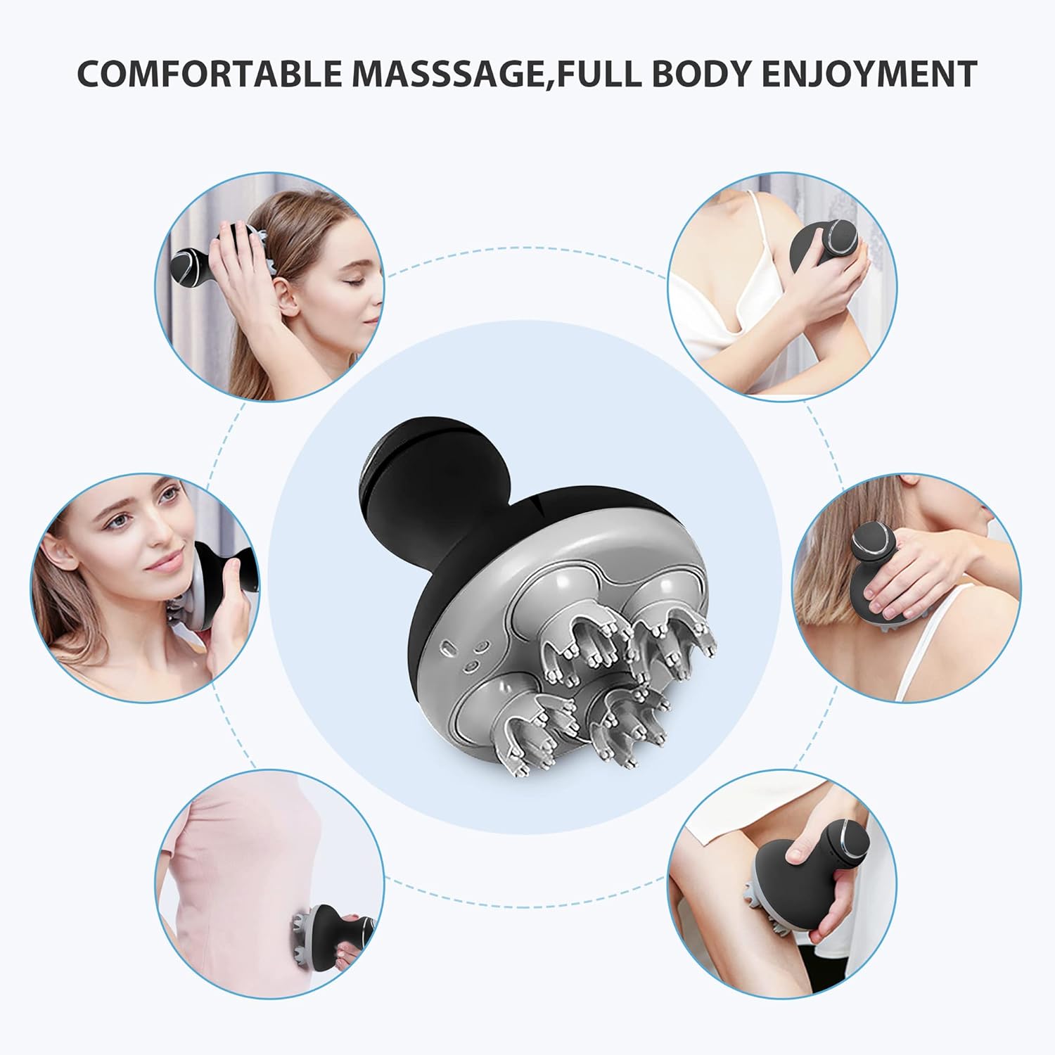 Detalle 2 de COMFIER Masajeador Inalámbrico para Cuero Cabelludo 🧖♀️ Relax y Crecimiento del Cabello
