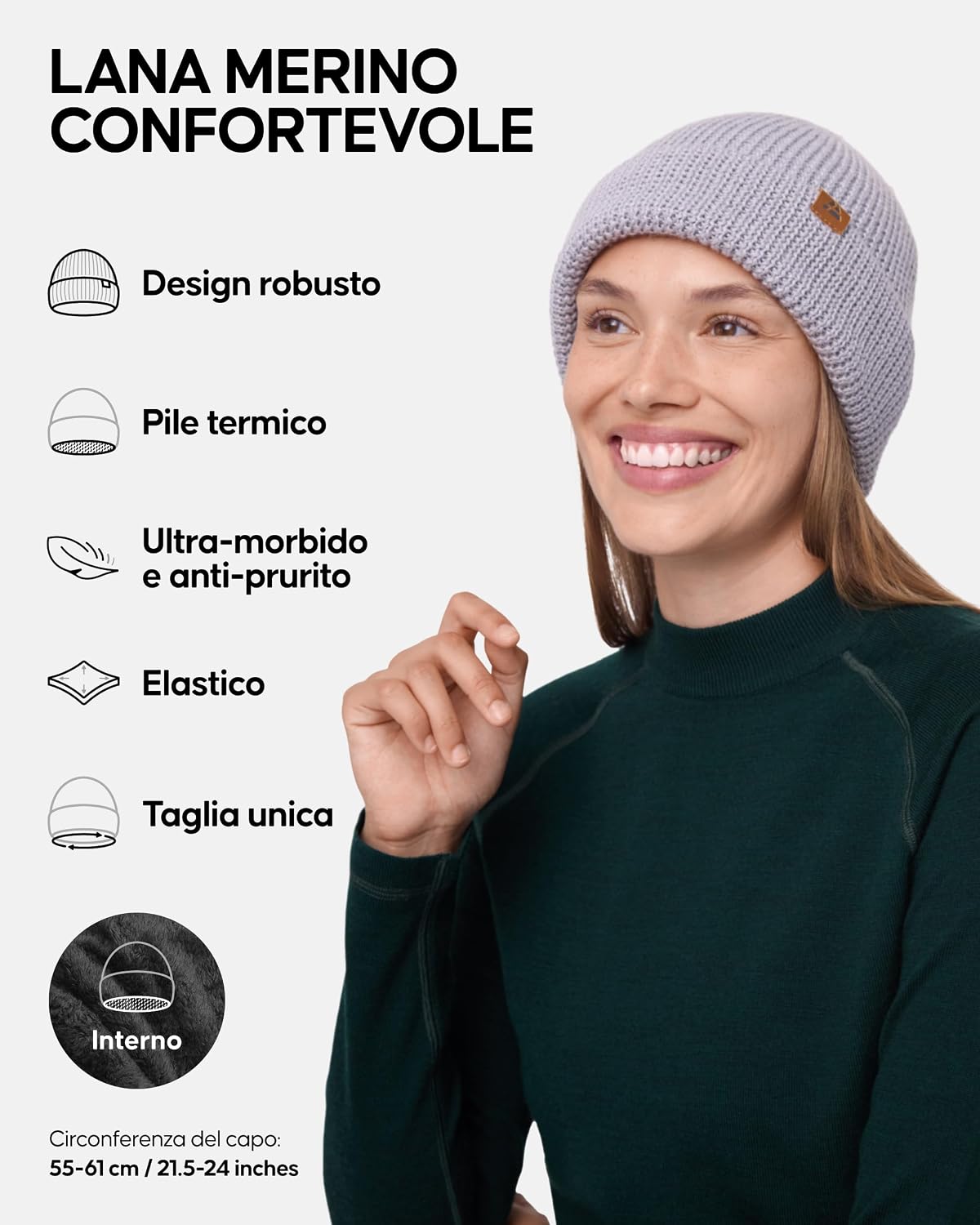 Detalle de DANISH ENDURANCE Berretto in lana Merino