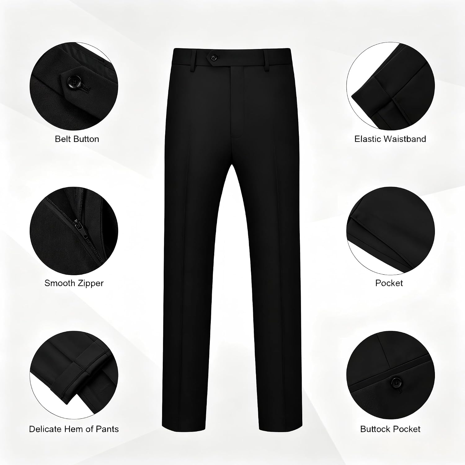 Thumbnail 4 de WULFUL 2-Piece Slim-Fit Men’s Suit Set with One-Button Blazer Jacket and Tuxedo-Style Pants