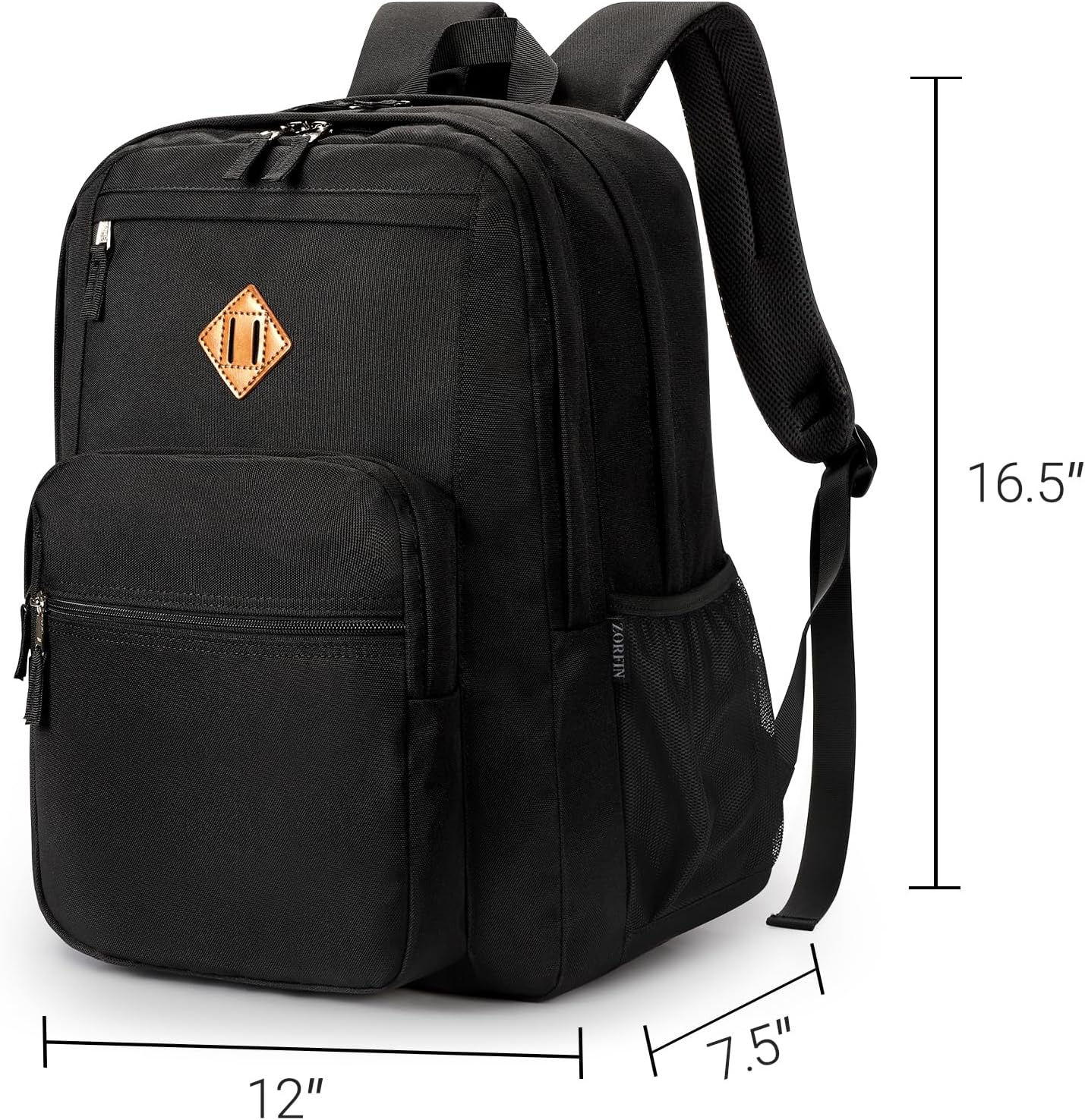 Thumbnail 2 de ZORFIN 26L Black Backpack: All-Season, Water-Resistant Organizer for College and Travel