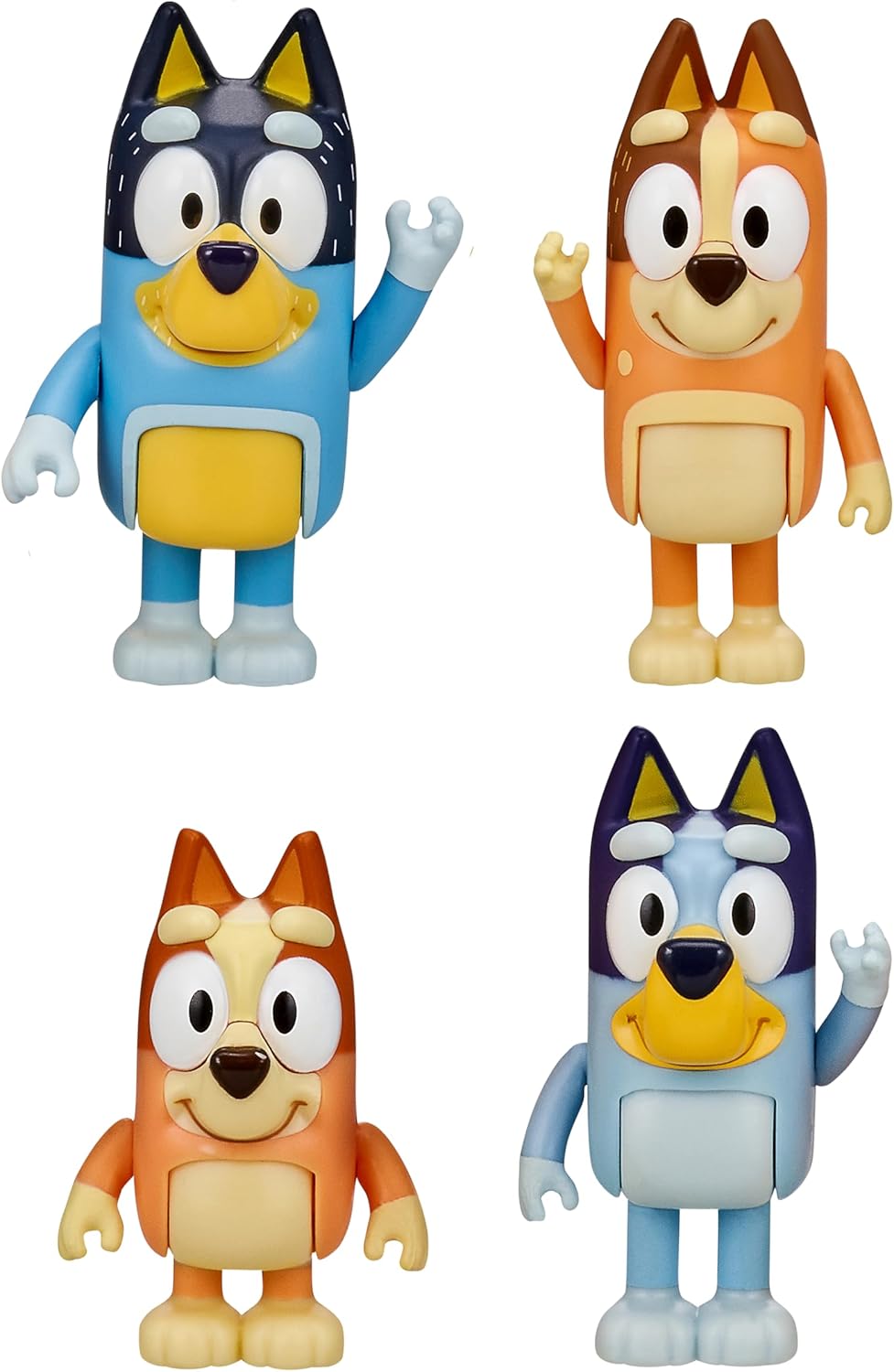 Detalle 2 de BlueY 4er-Figuren-Set Familie – Bluey, Bingo, Bandit und Chilli (6,3–7,6 cm) – Bewegliche Sammelfiguren