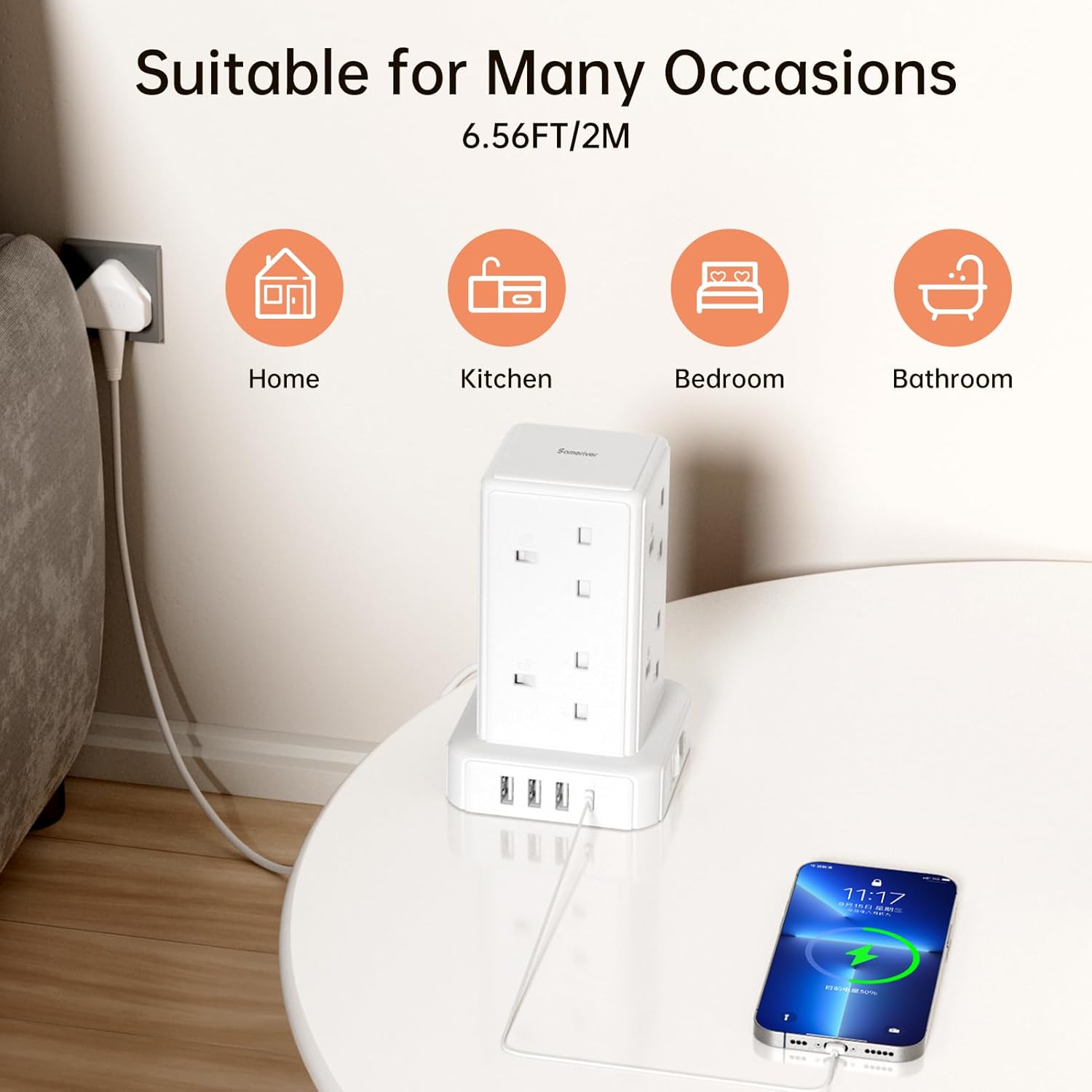 Thumbnail 6 de Tower Extension Lead 5M — 8 AC Outlets and 4 USB Ports with Surge Protection