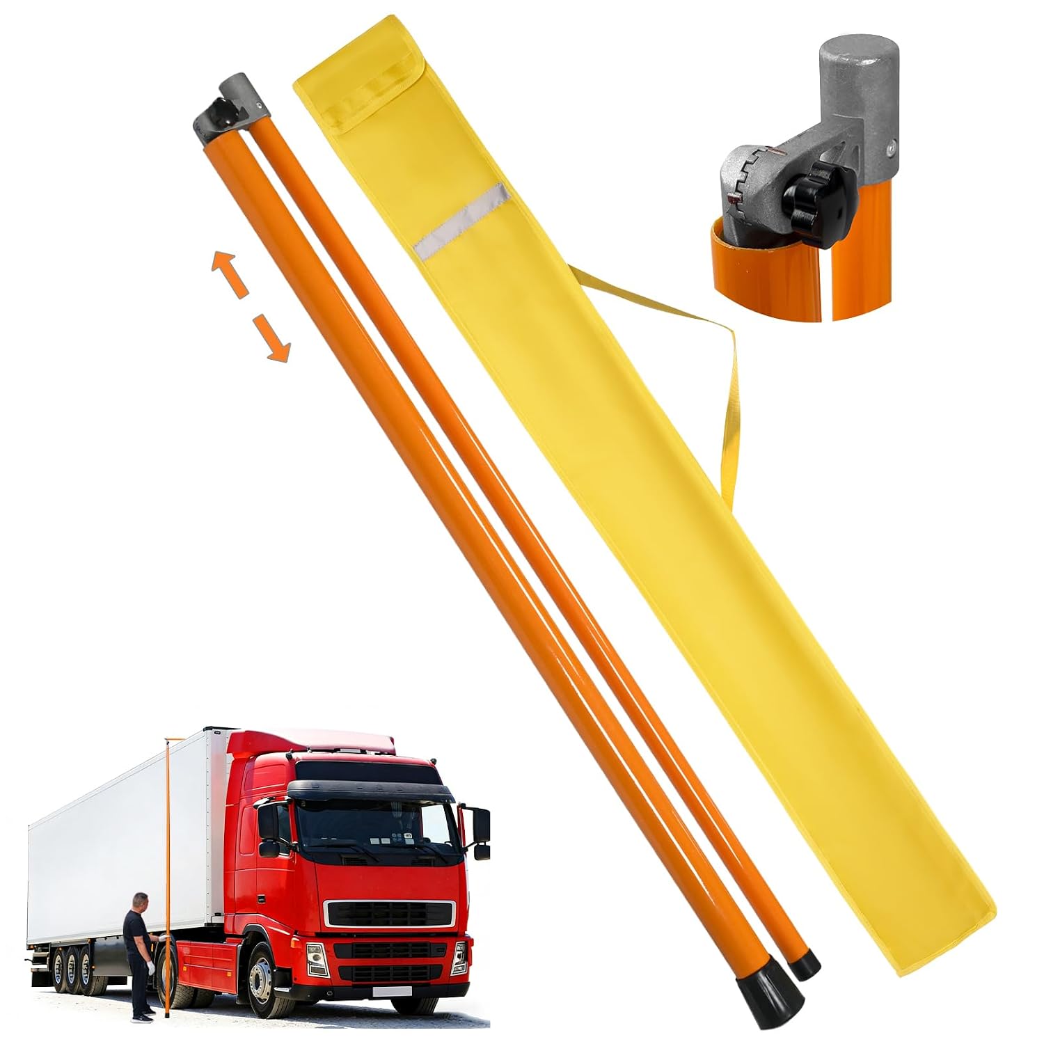 Detalle de TGrasol 15FT Truck Height Stick, Dual-Scale Retractable Measuring Pole