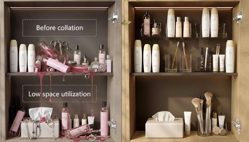 Detalle 2 de RMAN 6 Stücke Spiegelschrank Organizer Kosmetik