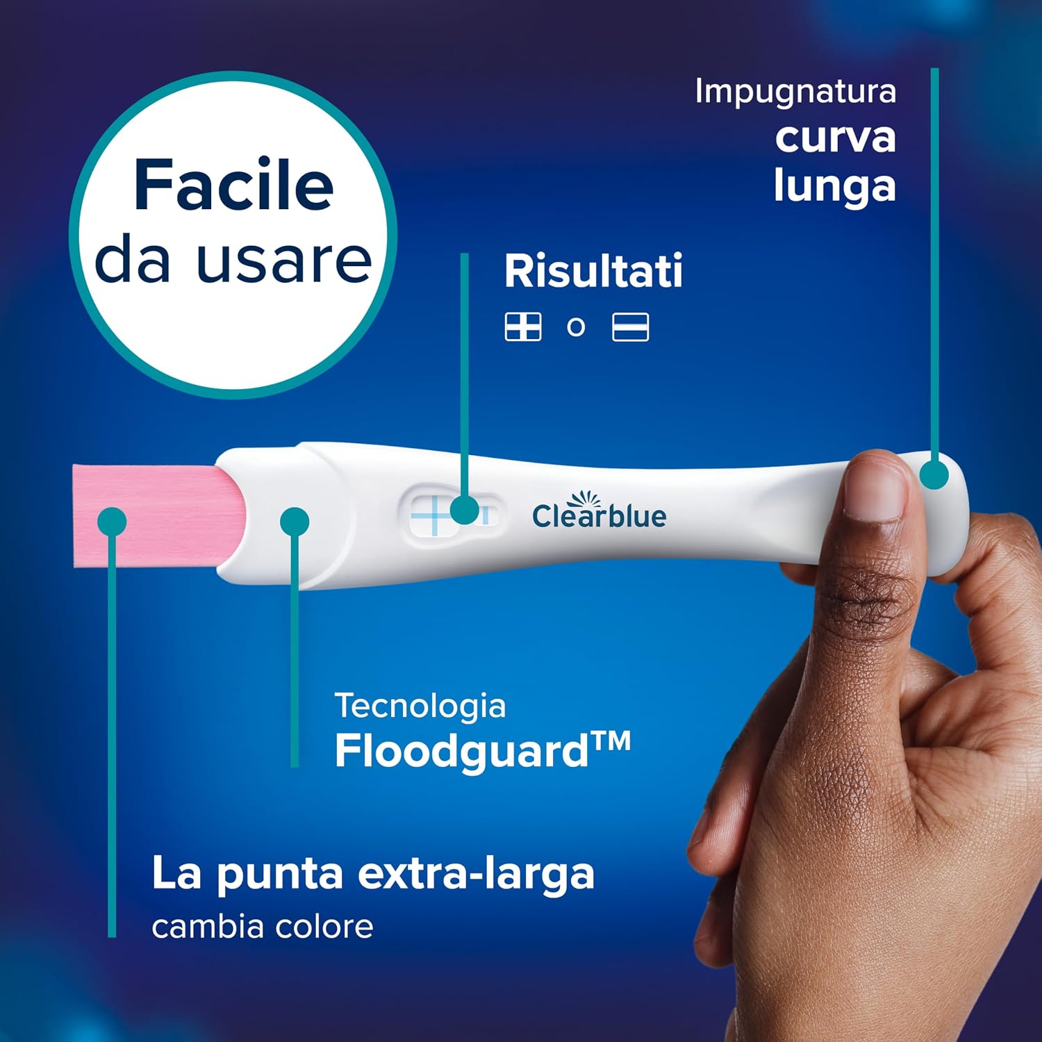 Detalle 2 de Test di gravidanza Clearblue Rilevazione Rapida 3 – affidabile, leggibile e rapido