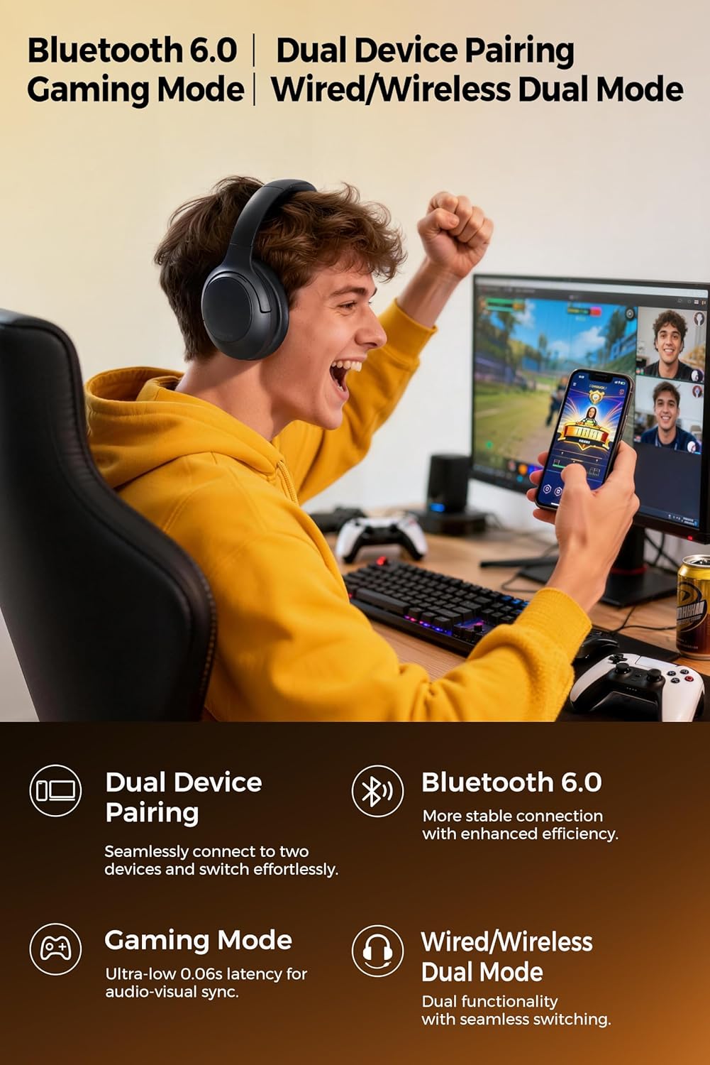Thumbnail 6 de SoundPEATS Cove Pro 95H Wireless Headphones