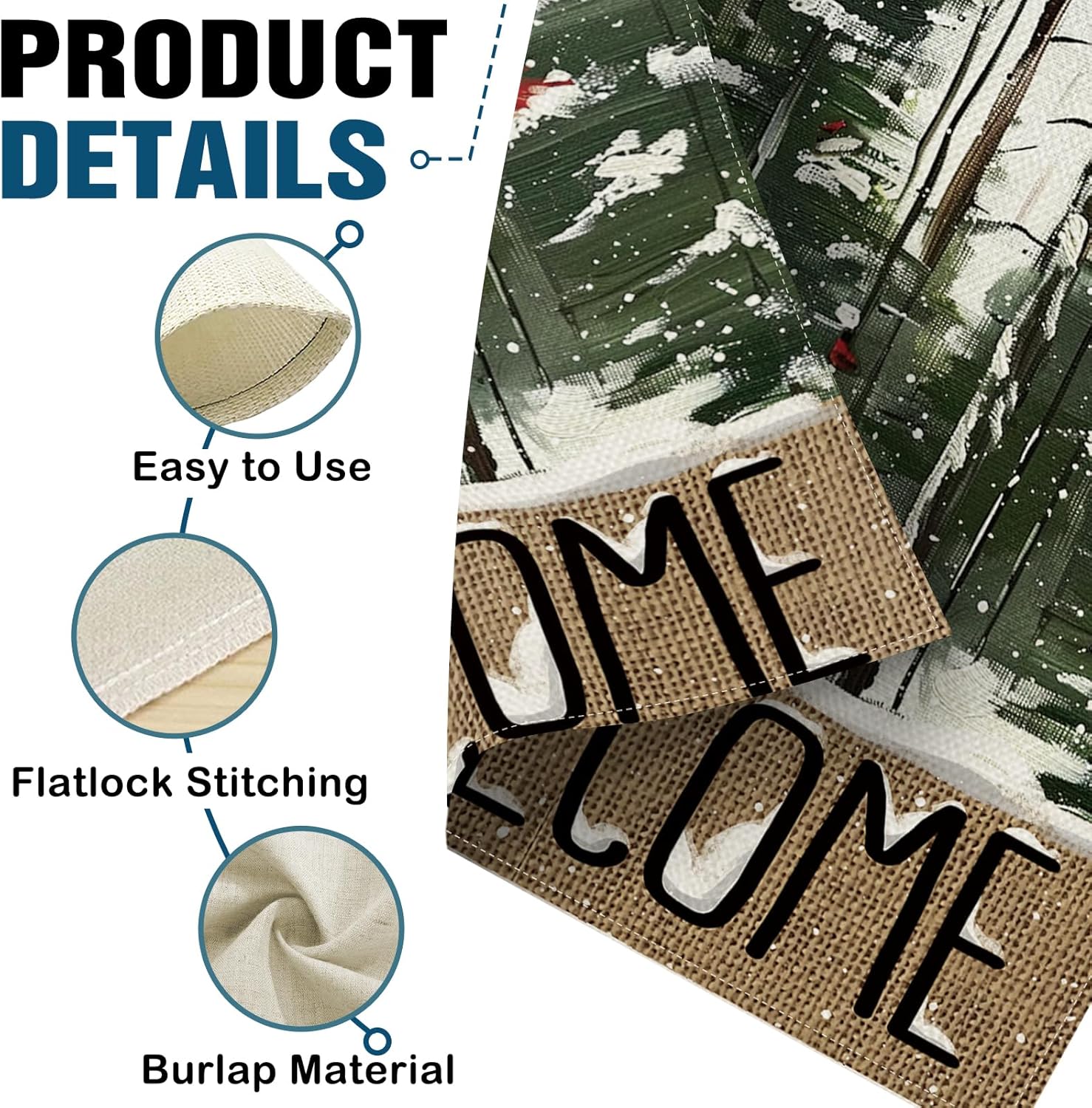Detalle 2 de Dyrenson Welcome Winter Forest 12 x 18 Garden Flag ๐
