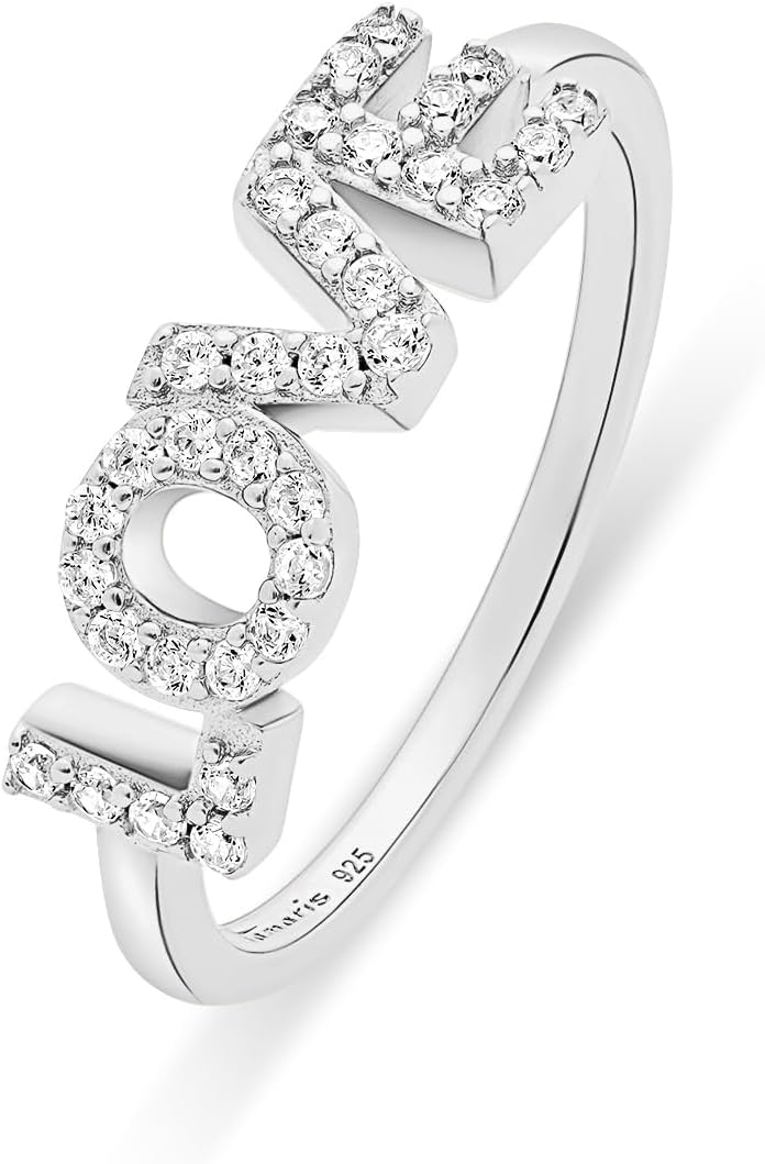 Thumbnail 3 de Tamaris Love-Ring aus 925er Silber – LOVE-Schrift mit Zirkoniasteinchen, Größe 54