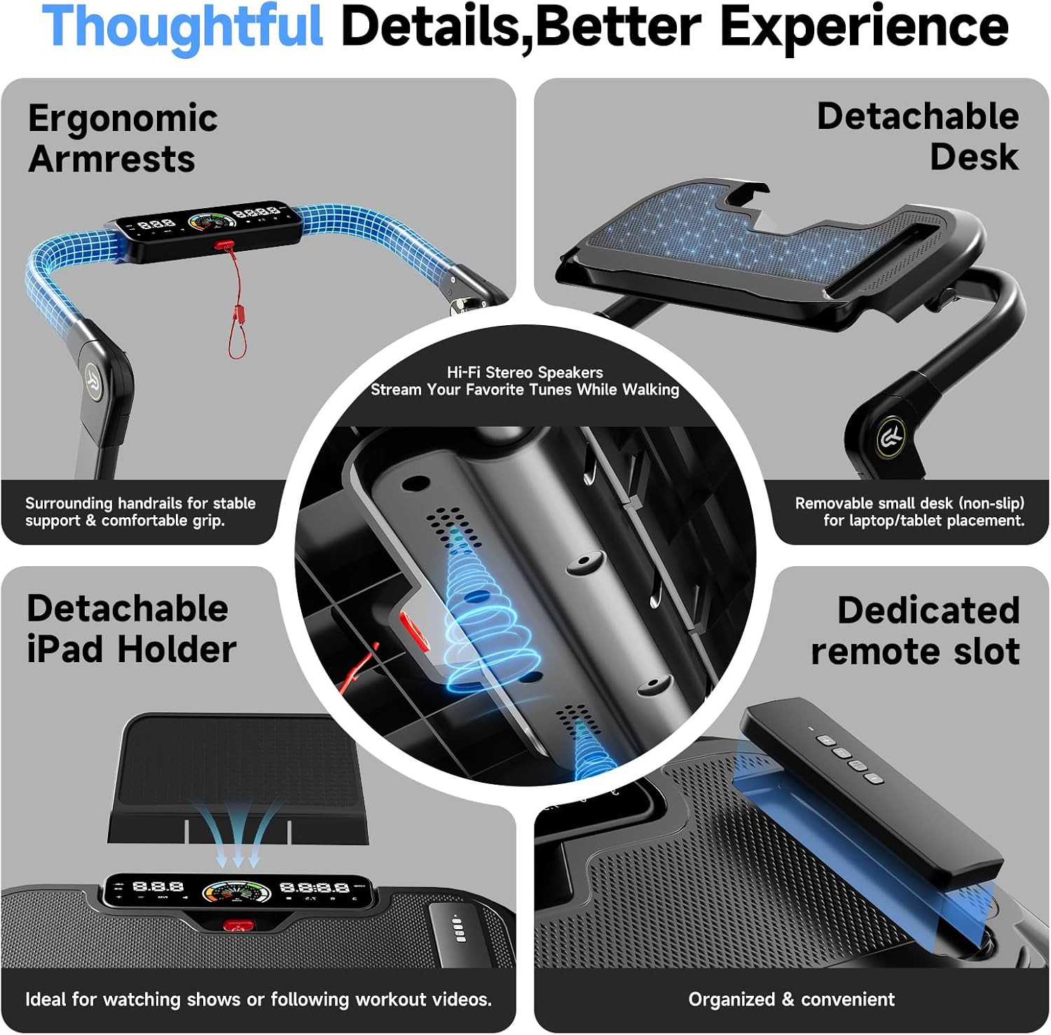 Thumbnail 6 de YPOO T7 Folding Walking Pad with Handle, 16% Incline and RGB Light