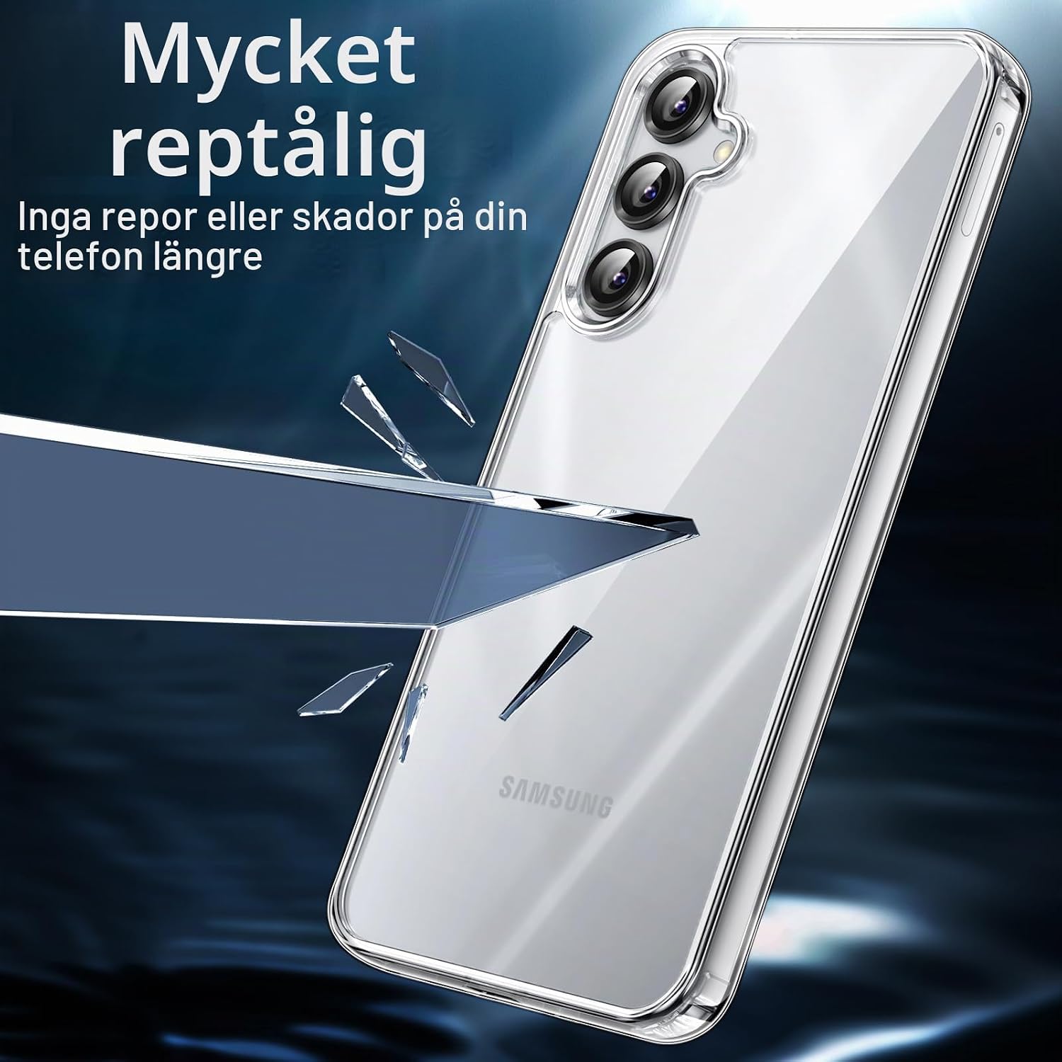 Detalle de JETech klart skal för Samsung Galaxy A16 med TPU-ram och hård PC-baksida
