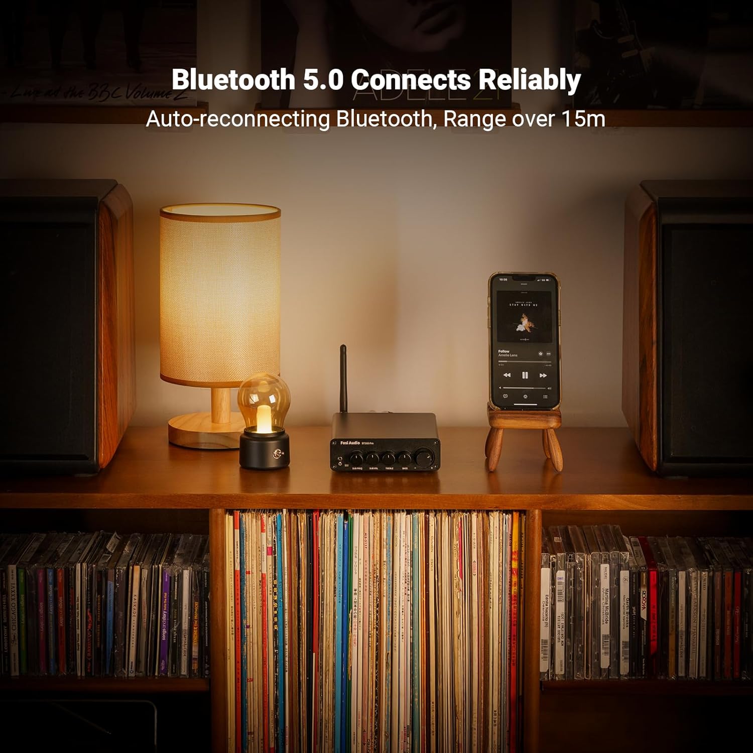 Detalle 2 de Fosi Audio BT30D Pro mini amplificateur Bluetooth 2.1CH (TPA3255, 165 W x2 + 350 W) pour enceintes d’extérieur et caisson