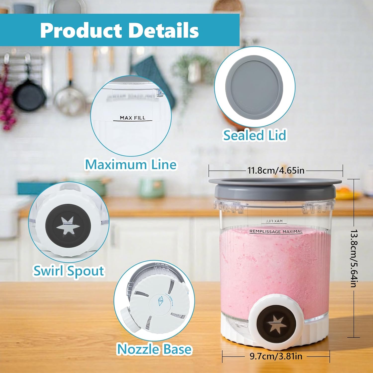 Thumbnail 2 de Nepfaivy Ice Cream Tubs for Ninja Swirl – 2 Pack Creami Tubs