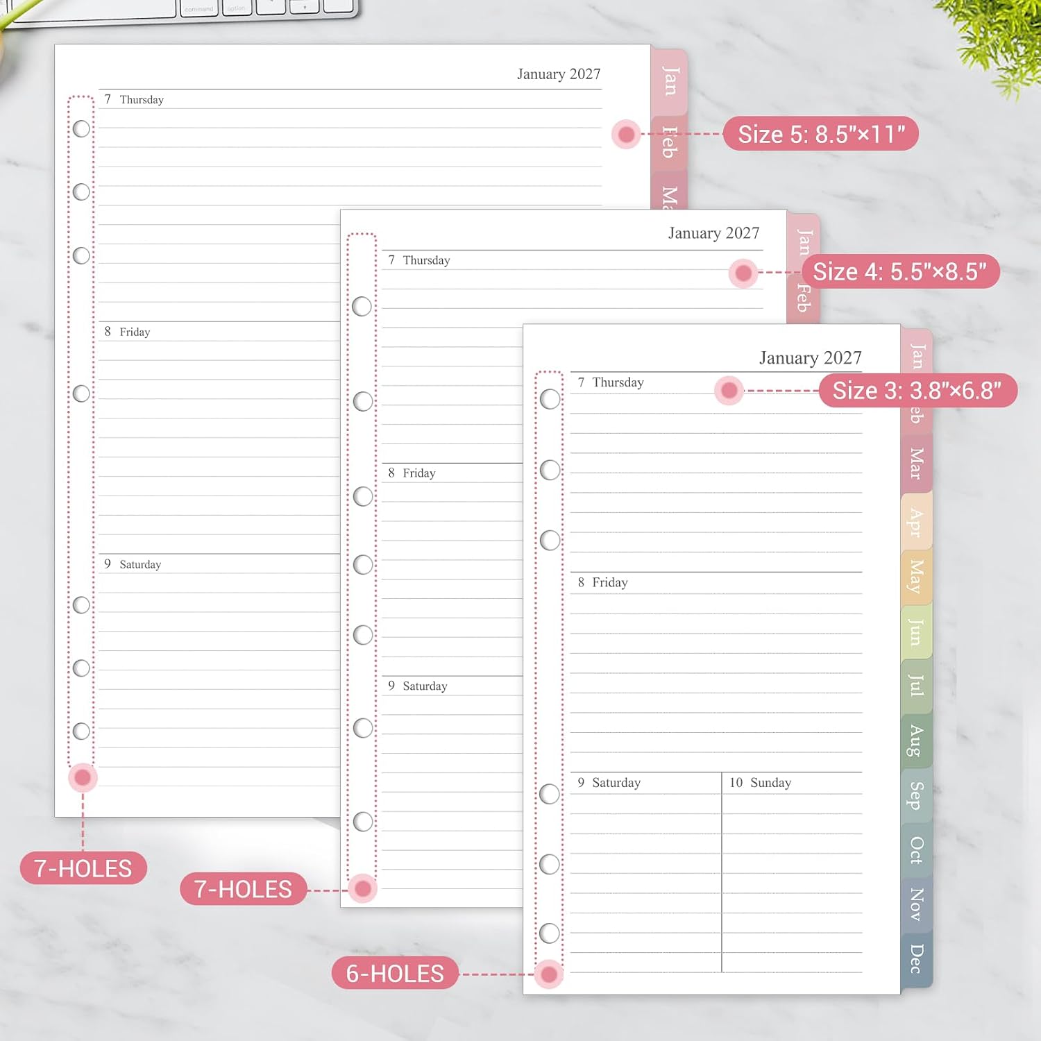 Detalle 2 de Planner Refill, 3.8 x 6.8-Inch
