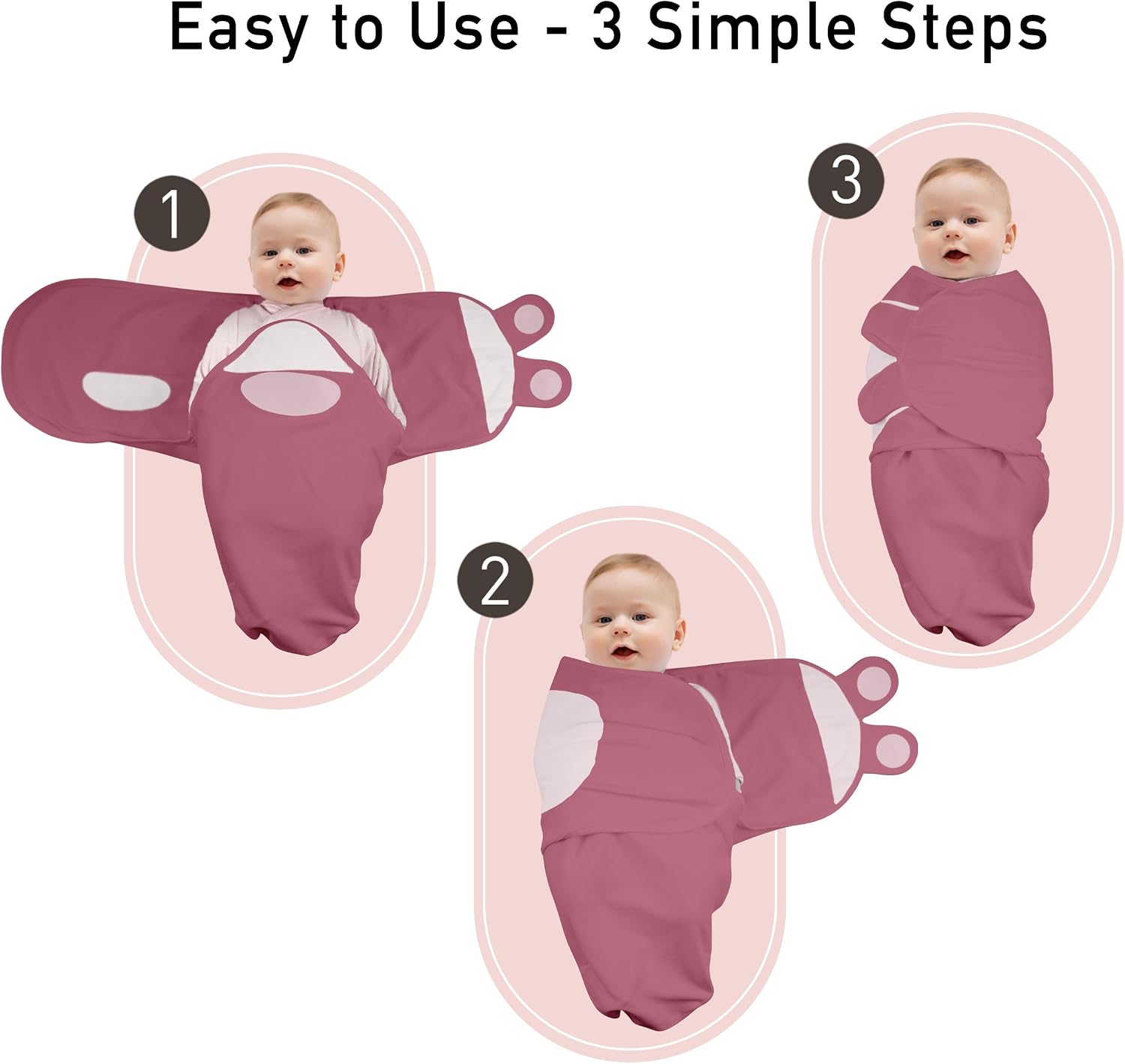 Thumbnail 5 de GLLQUEN BABY Girl Swaddles 0-3 Months 3-pack