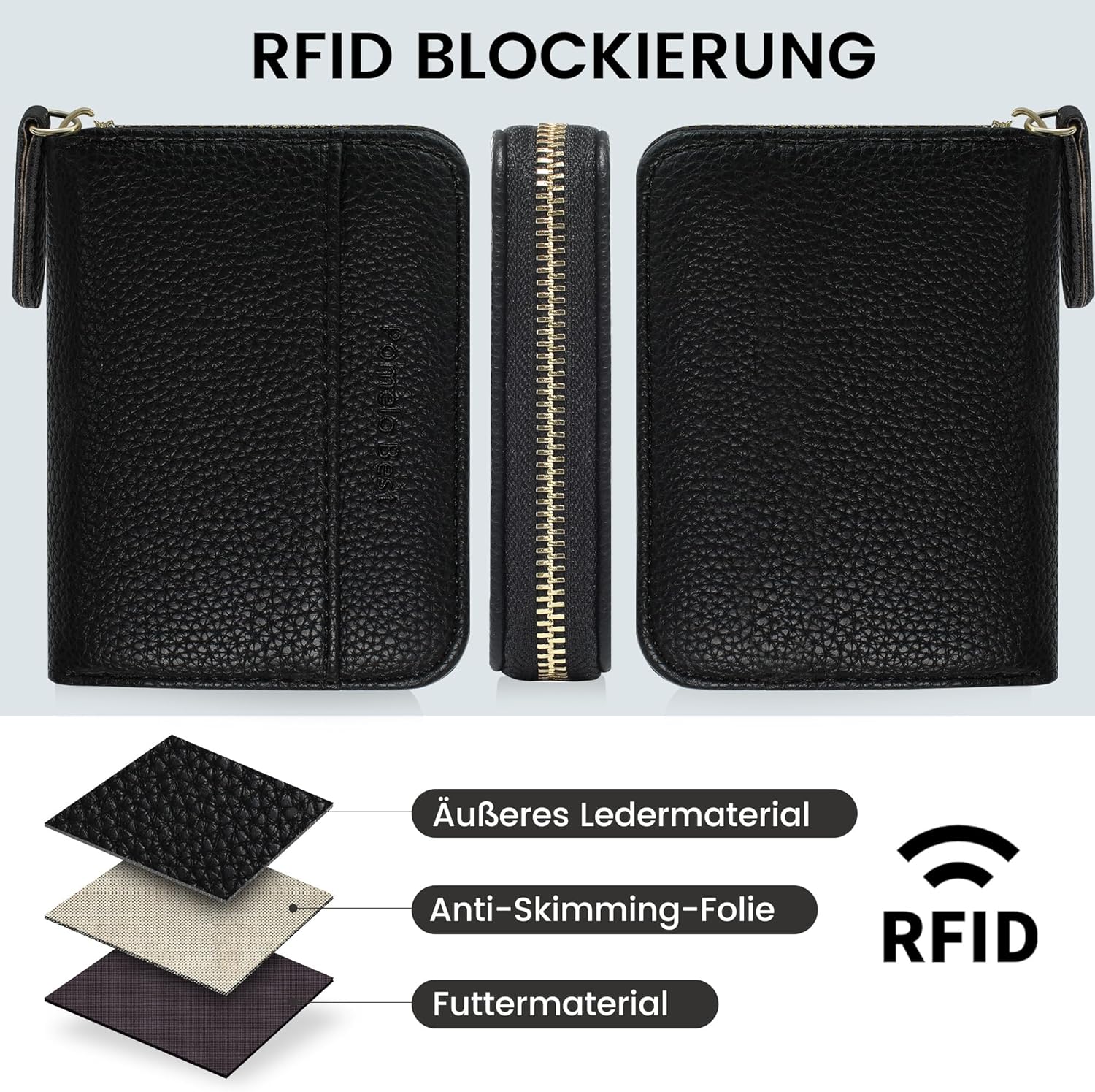 Thumbnail 3 de Pomelo Best Kreditkartenetui Damen mit RFID-Schutz, viele Fächer & Münzfach